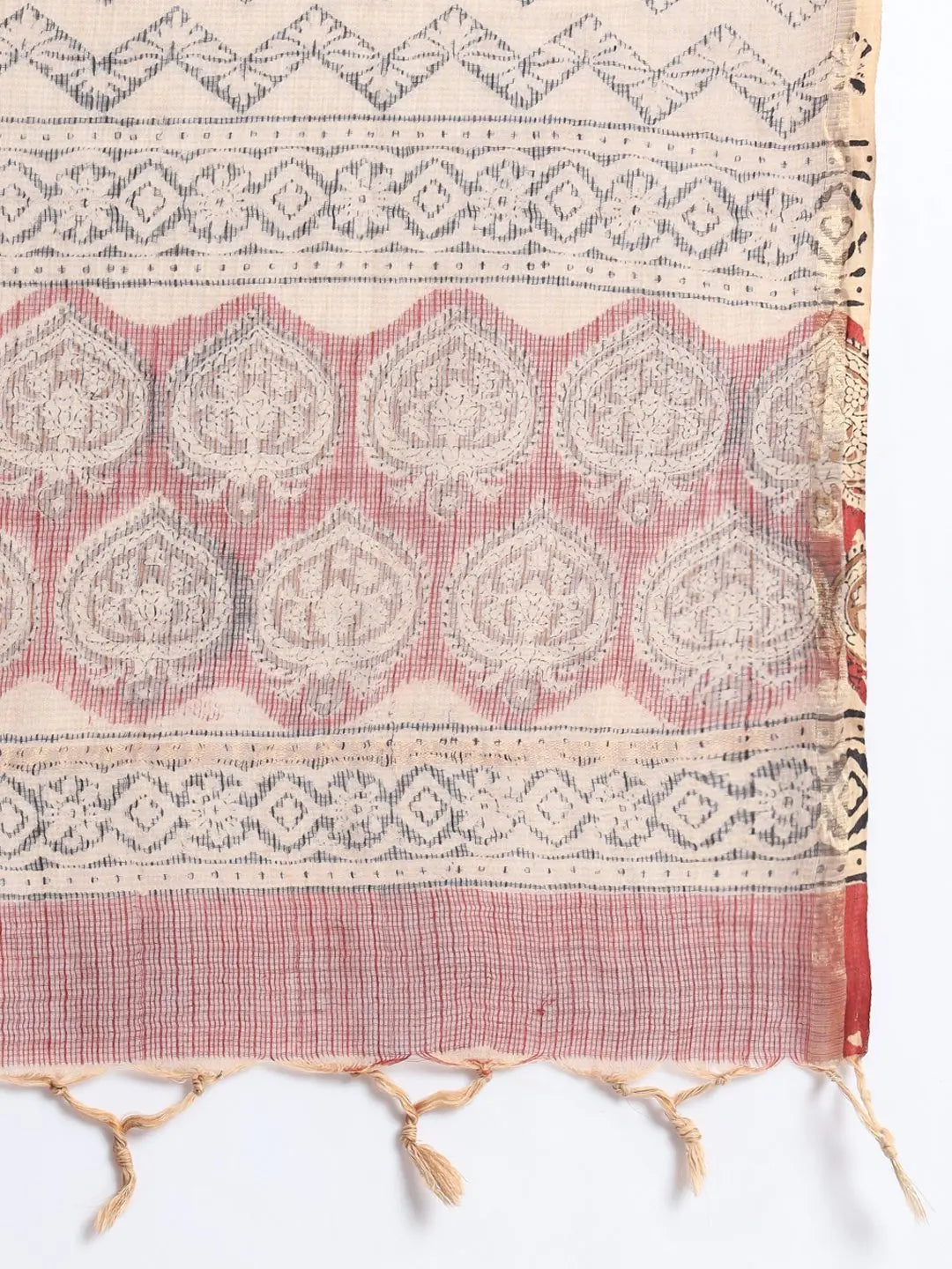 Mumz - 003 Red and Beige coloured handblock printed,feeding or nursing kurta set with pant and cotton duptta mumzhug