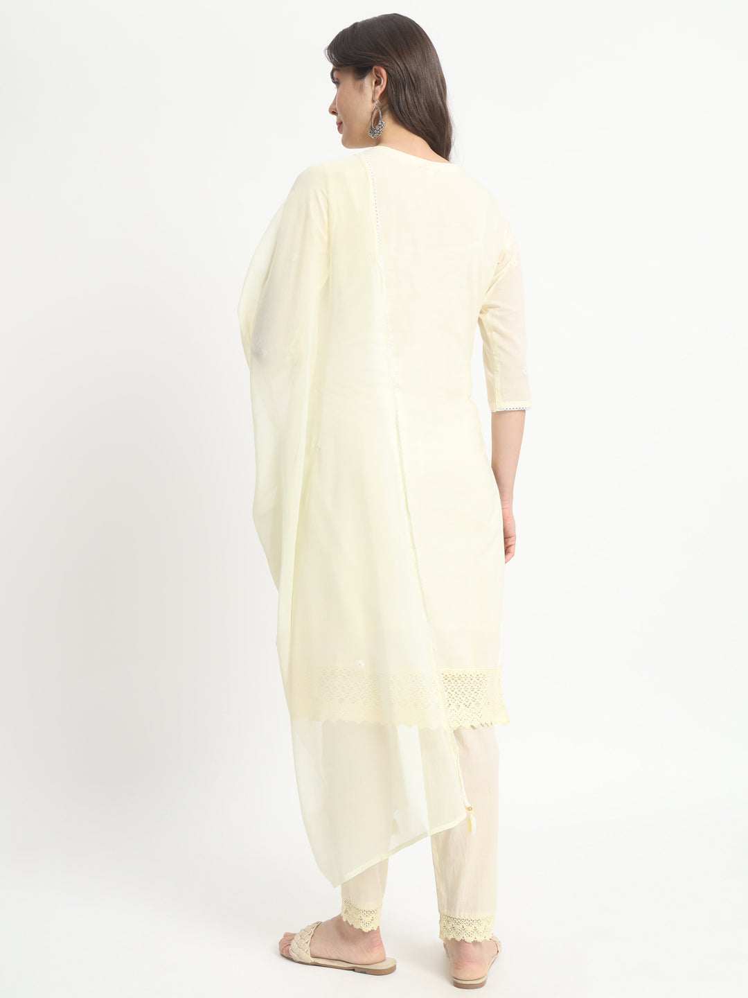 Pure Cotton Embroidered Kurta Pant and Dupatta for Feeding and Maternity Purpose