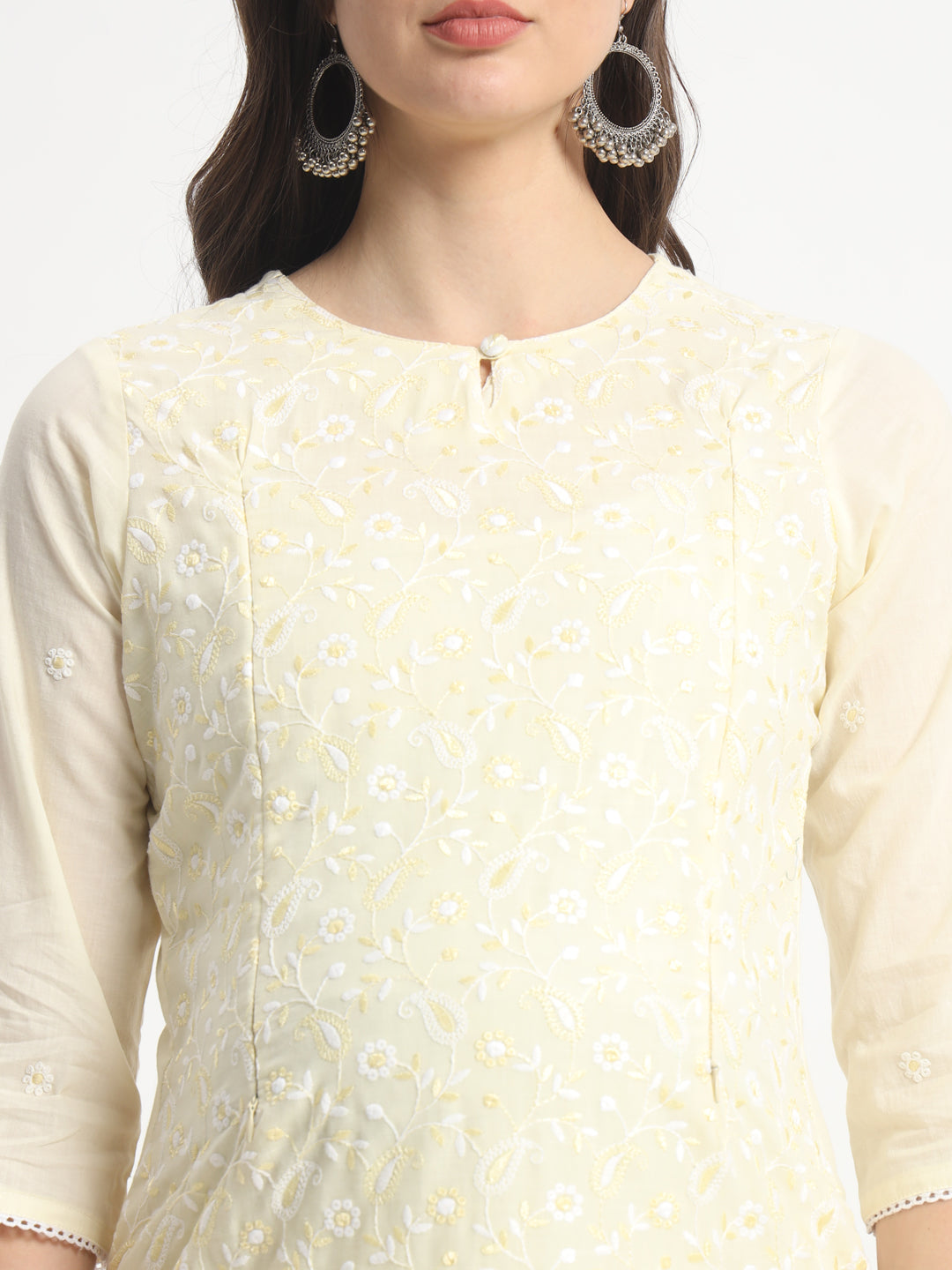 Pure Cotton Embroidered Kurta Pant and Dupatta for Feeding and Maternity Purpose
