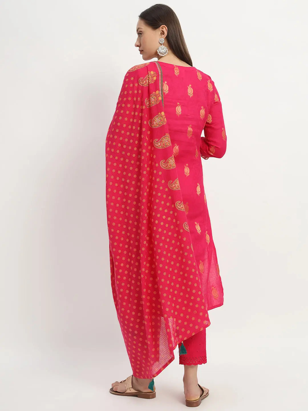 COTTON SILK EMBROIDERED KURTA PANT AND DUPATTA SET FOR FEEDING AND MATERNITY PURPOSE mumzhug