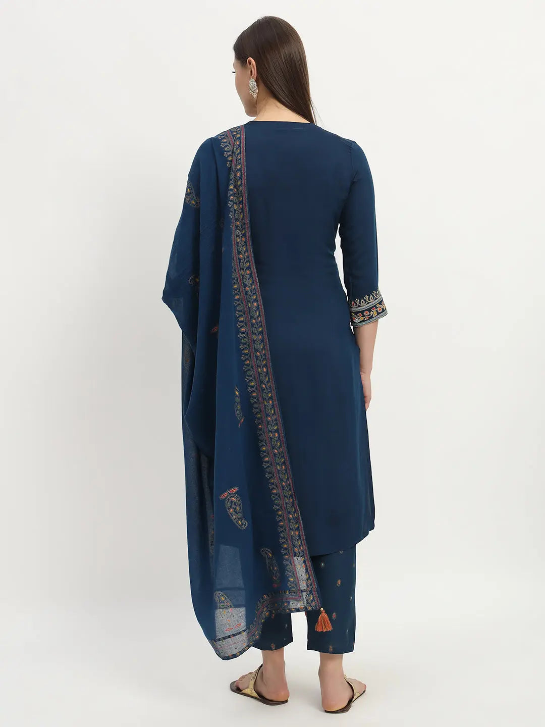 MUMZHUG Embroided Straight Kurta & Rayon Pant & Malmal Dupatta For Maternity & Feeding Purpose mumzhug