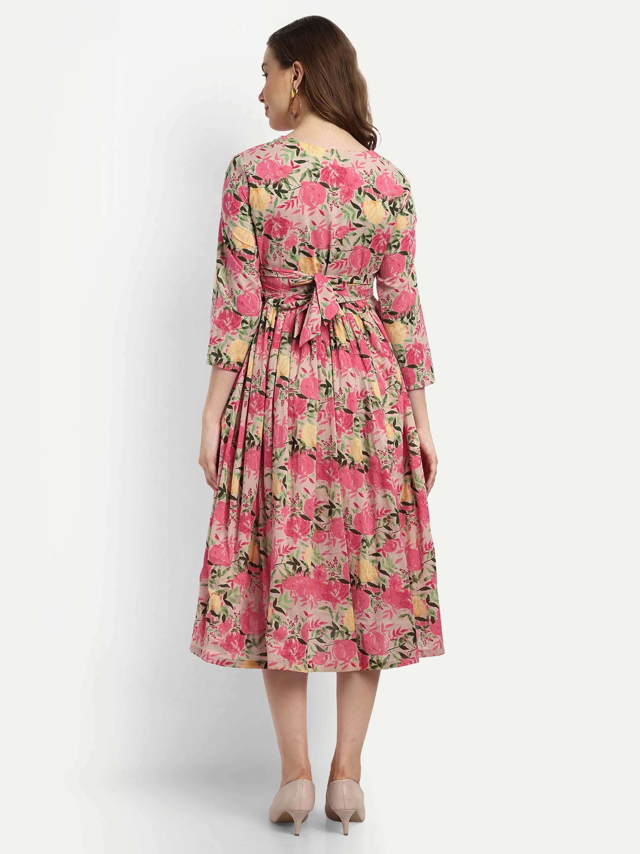 COTTON FLAIRED GOWN FOR FEEDING AND MATERNITY PURPOSE mumzhug Maternity Gown