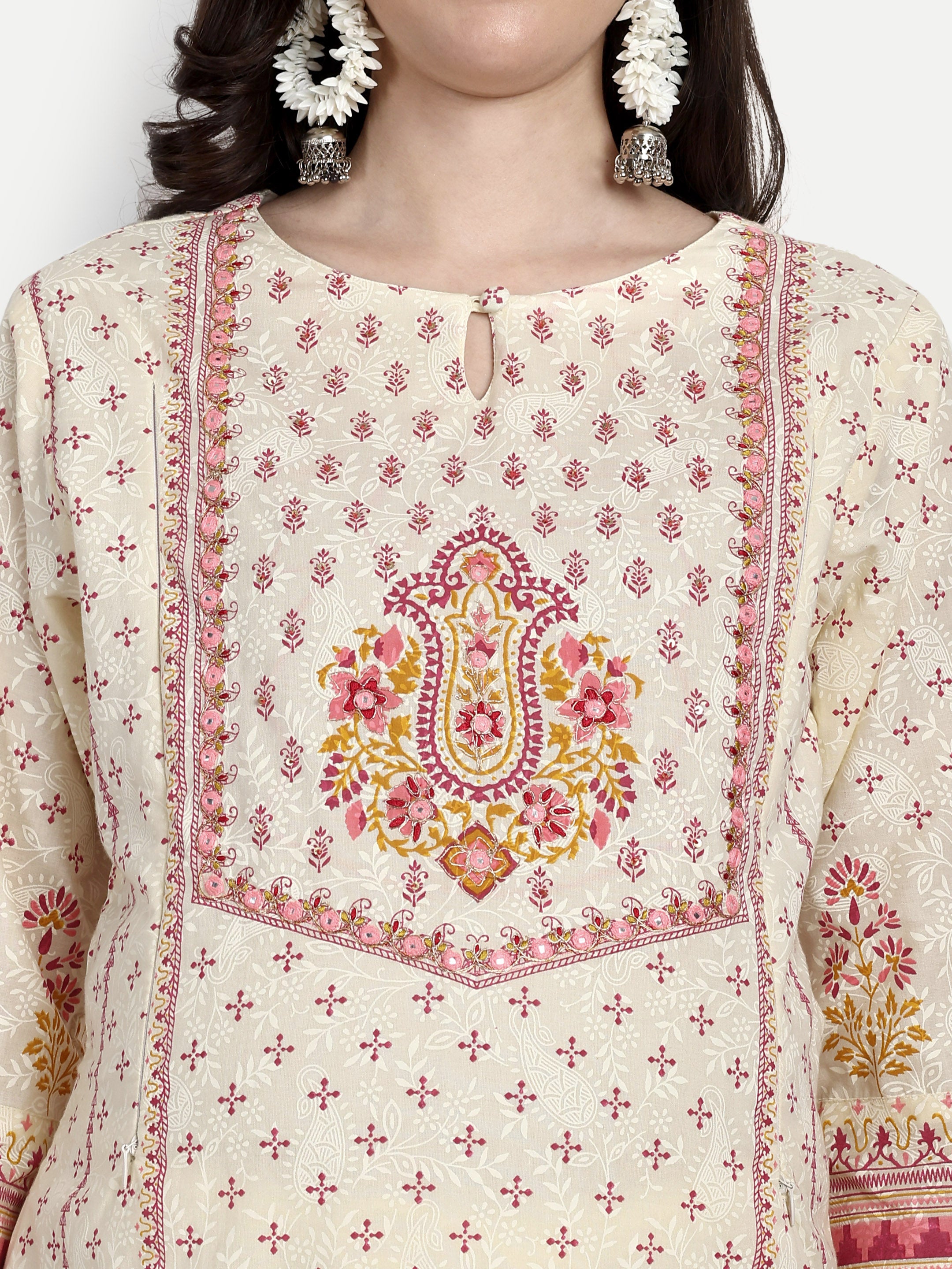 Pure Cotton Printed Kurta Pant and Dupatta Set for Feeding and Maternity PUrpose