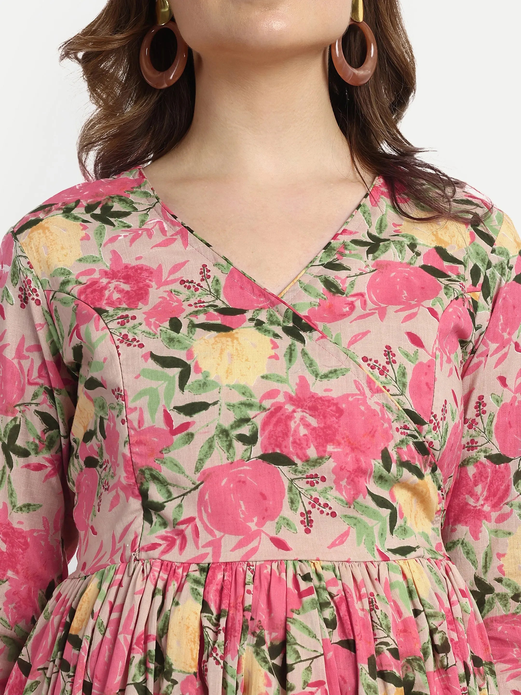 COTTON FLAIRED GOWN FOR FEEDING AND MATERNITY PURPOSE mumzhug Maternity Gown