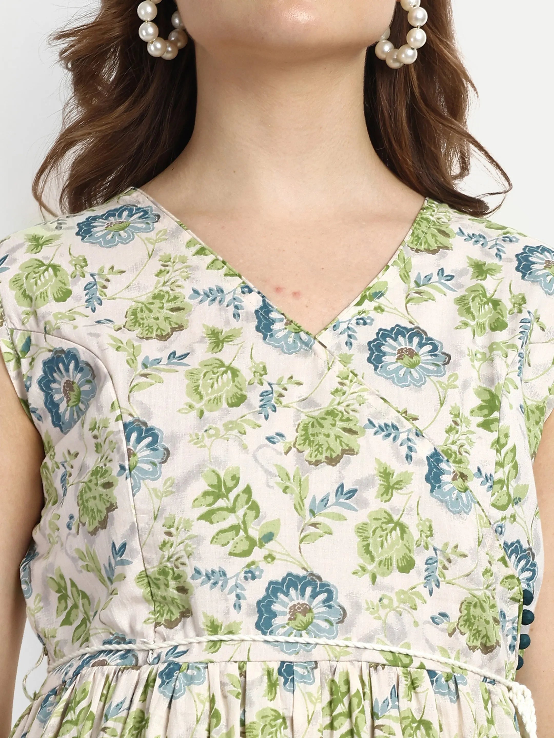 COTTON PRINTED FLAIRED GOWN FOR FEEDING AND MATERNITY PURPOSE mumzhug Maternity Gown