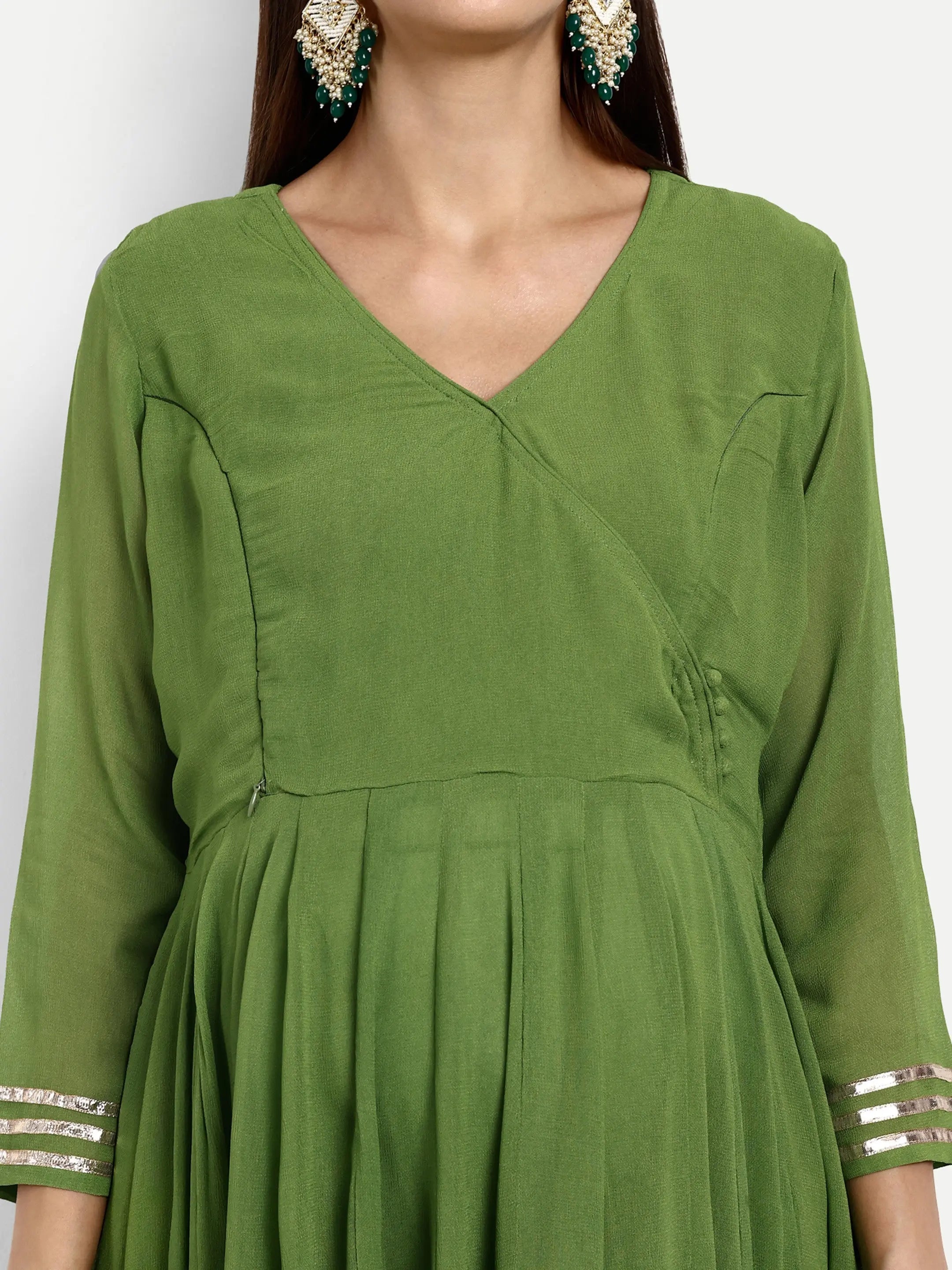 mumzhug Gotta Patti Empire Anarkali Kurta With Trousers Dupatta mumzhug