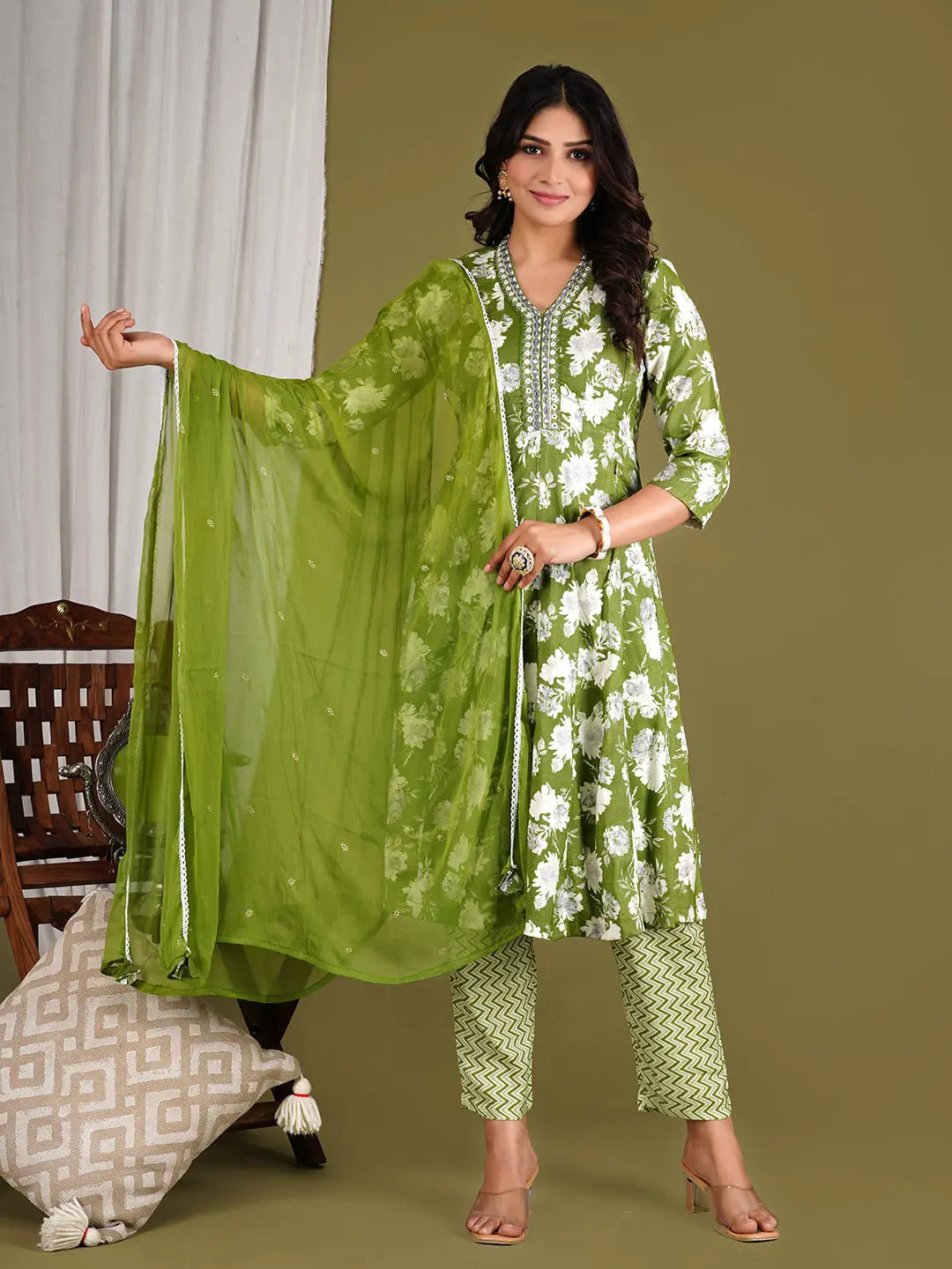 Mumzhug Soft Viscose rayon Embroided Anarkali Set for feeding and maternity purpose mumzhug