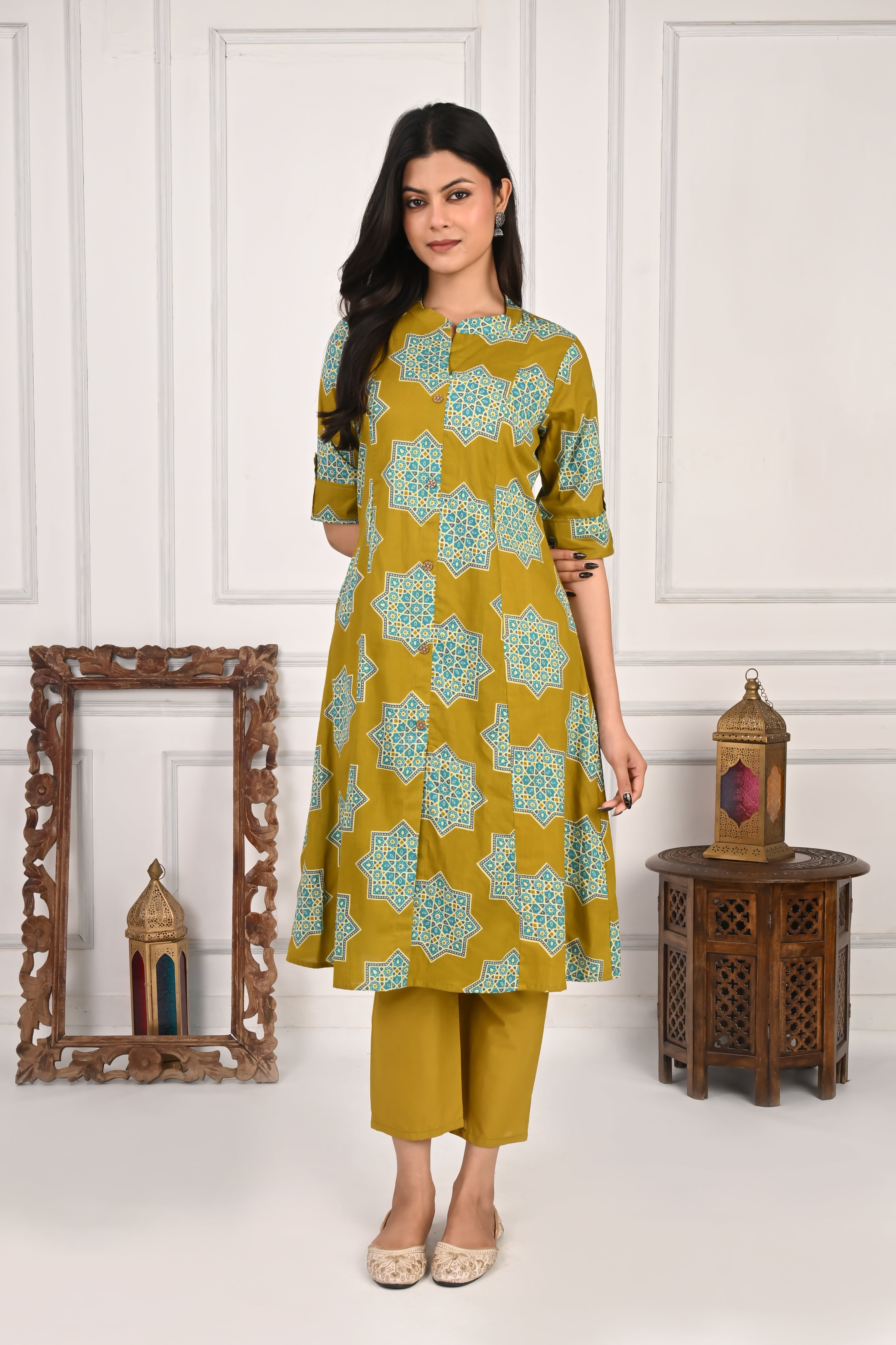 Mumzhug Dark Lime Colored Pure Cotton Feeding and Maternity Cord Sets