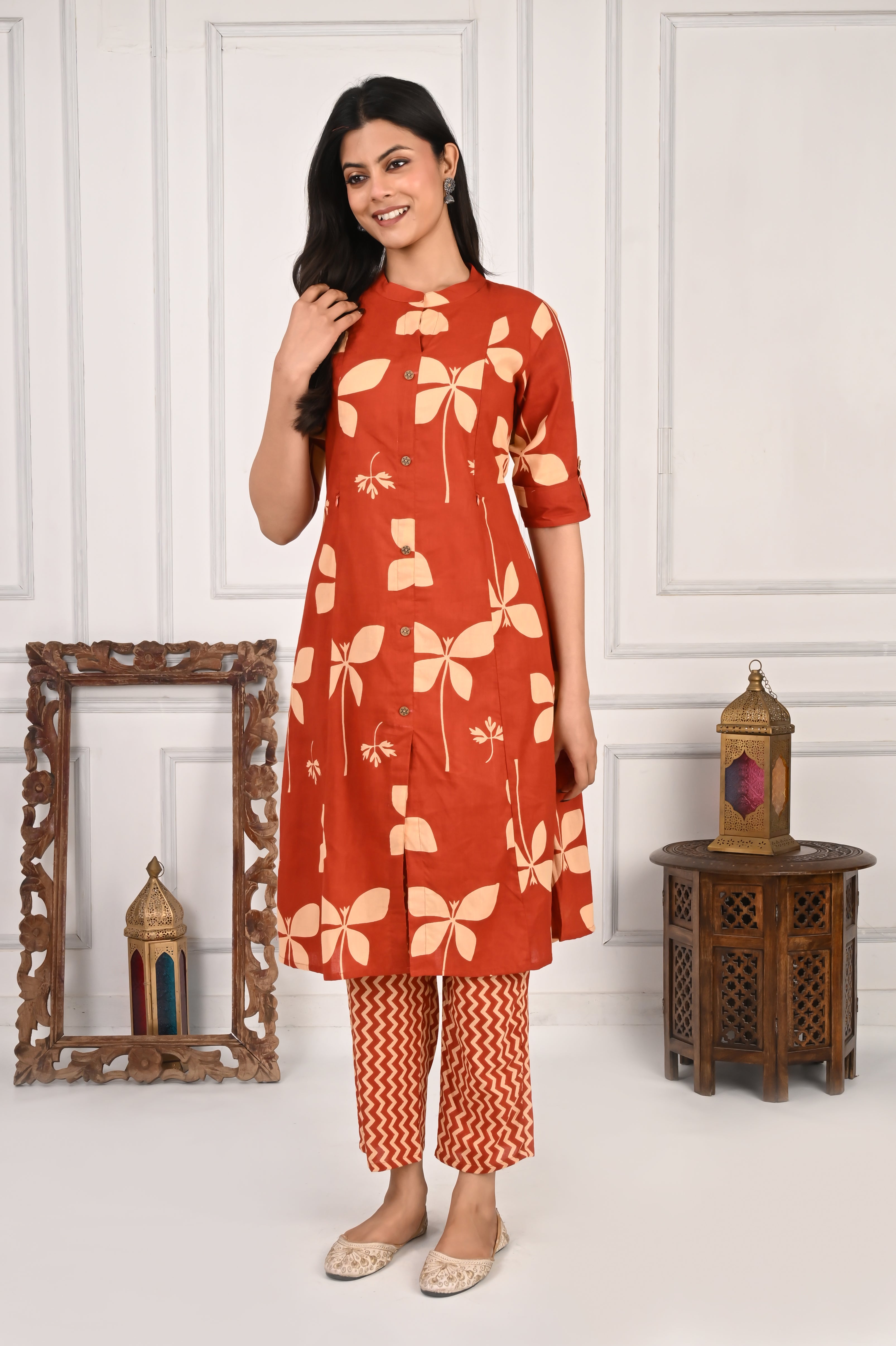 Mumzhug Rust Colored Pure Cotton Feeding and Maternity Cord Set