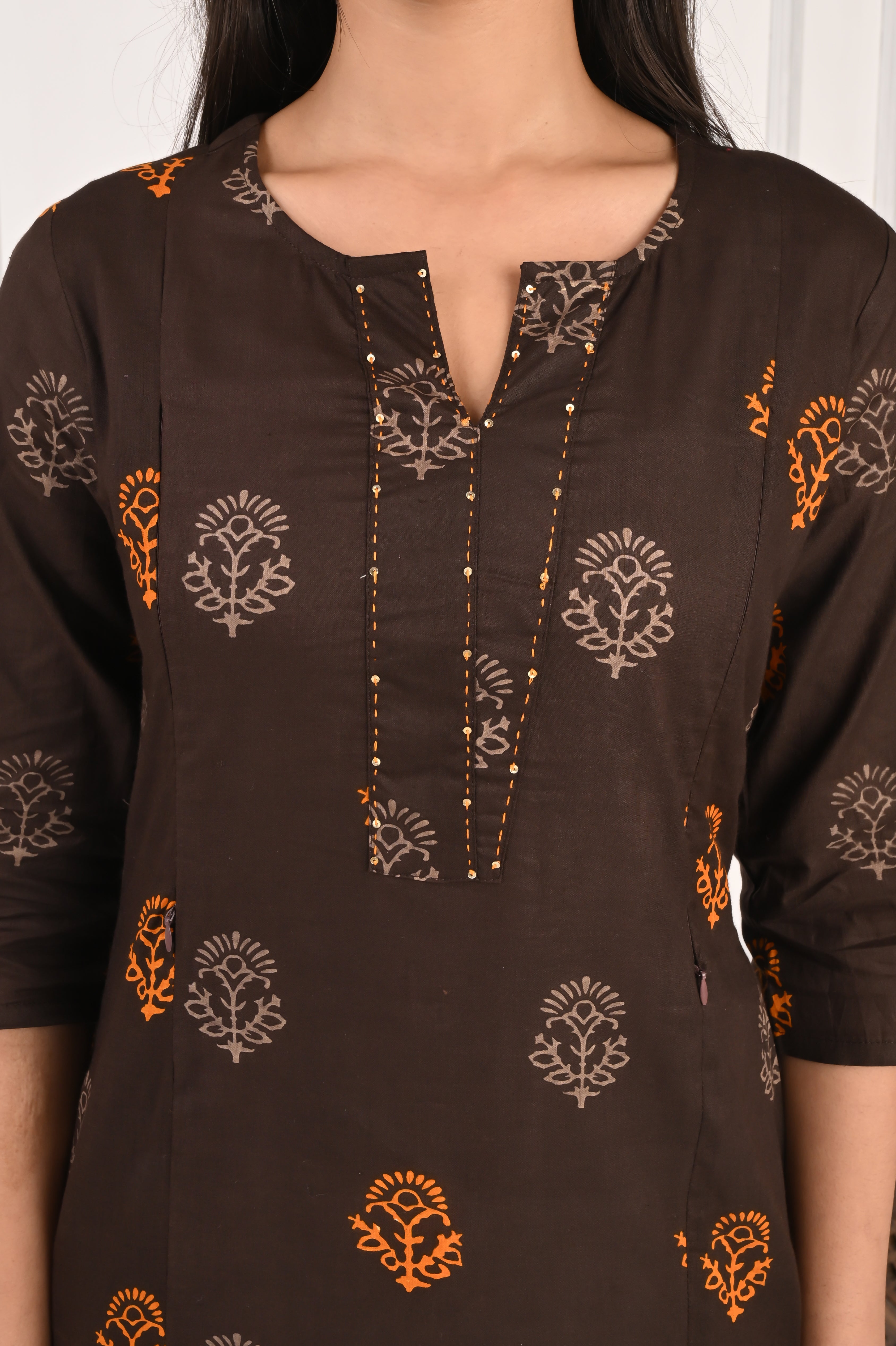 Mumzhug Pure Cotton Jaipuri Print Feeding Kurta
