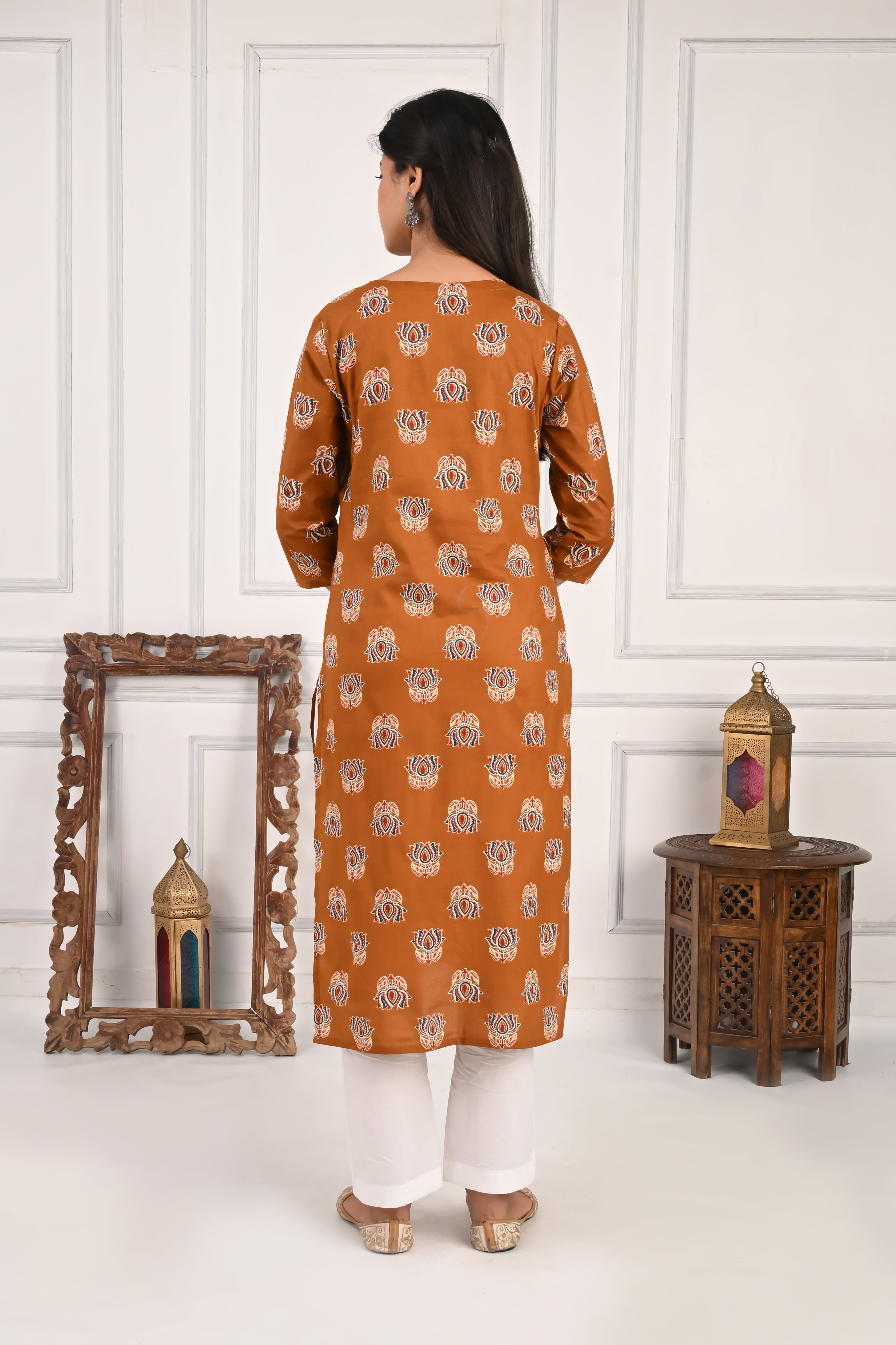 Mumzhug Mustard Color Pure Cotton Feeding Kurta