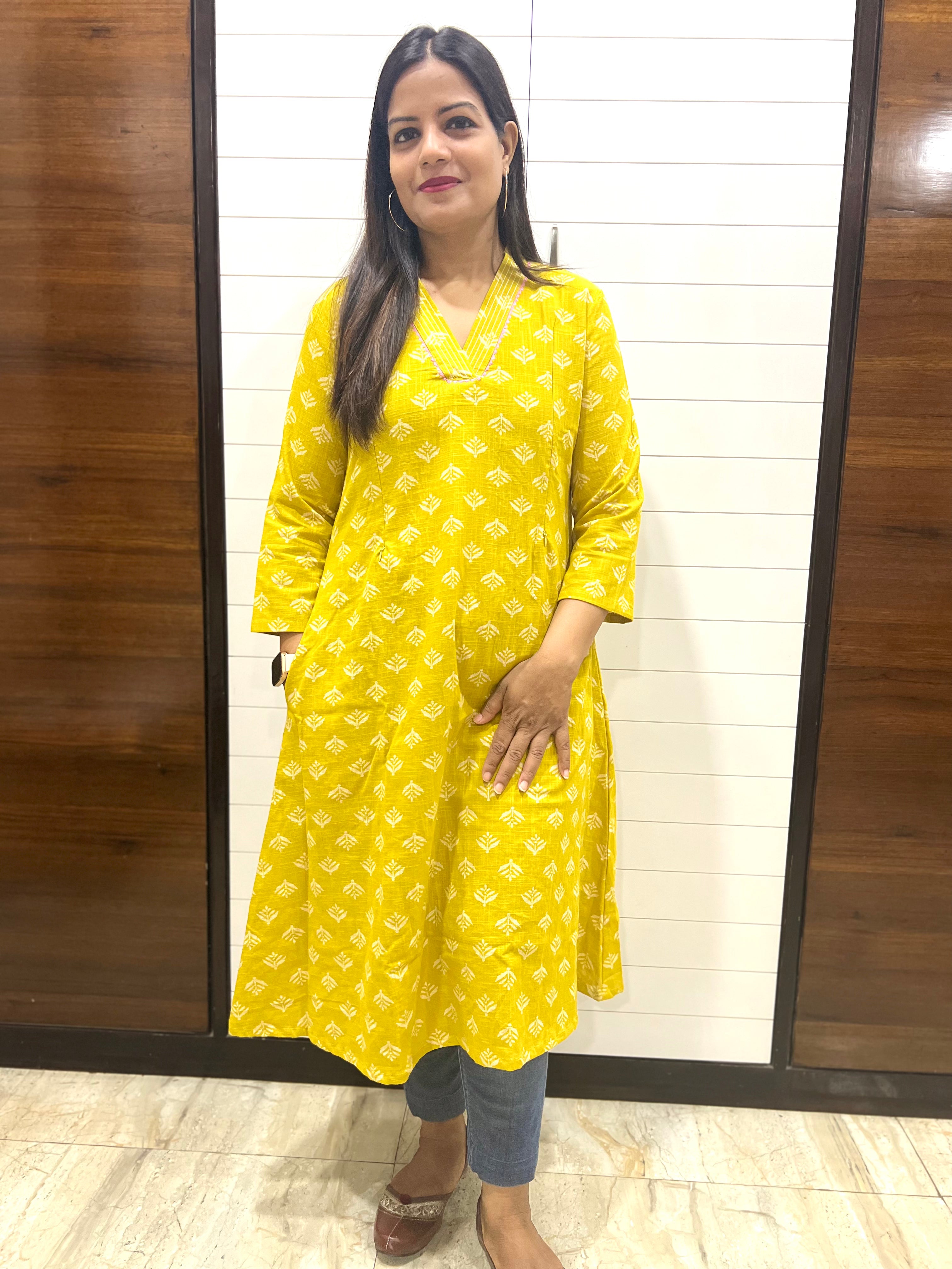 Pure Cotton Printed Feeding Kurta