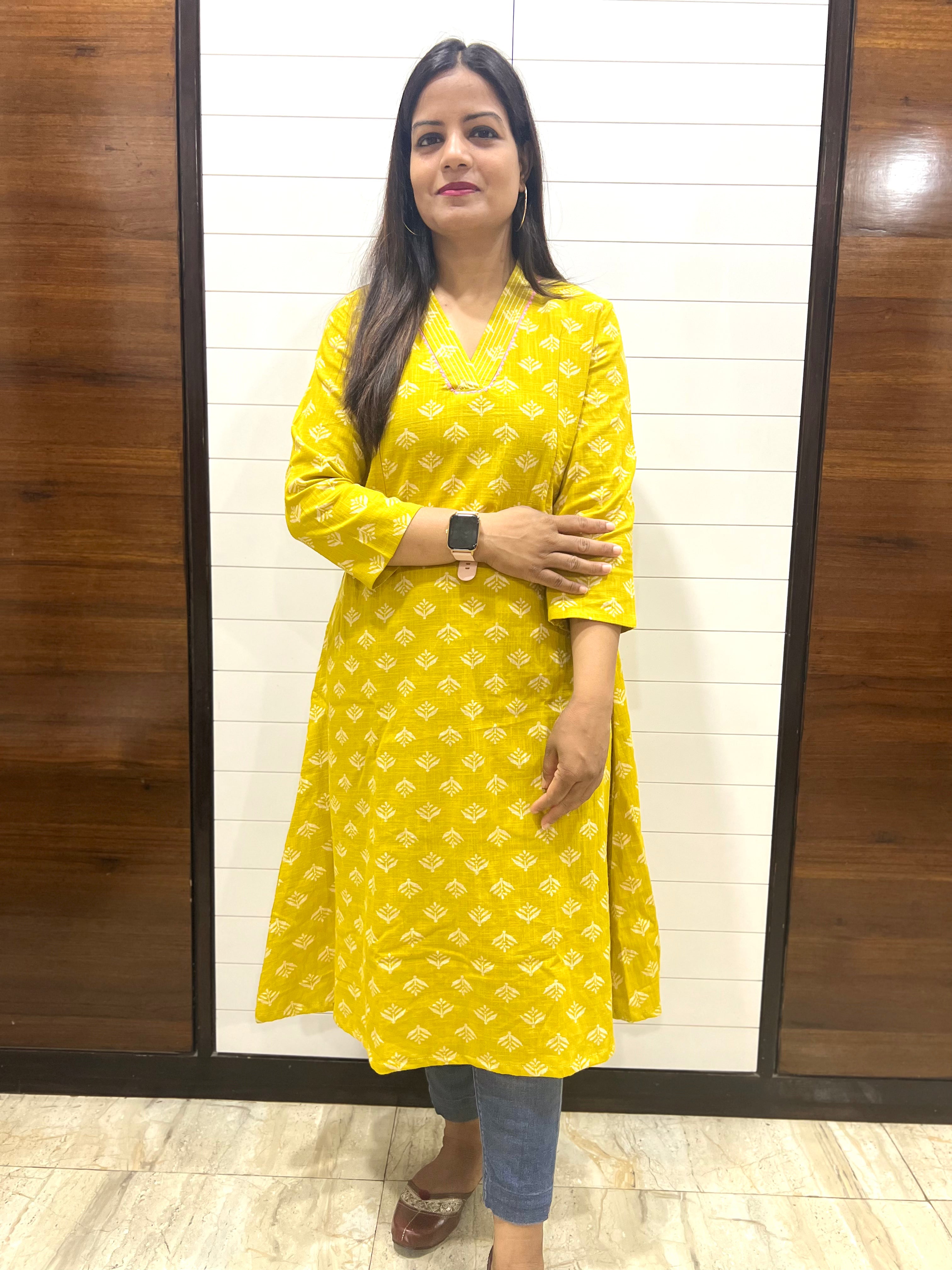 Pure Cotton Printed Feeding Kurta