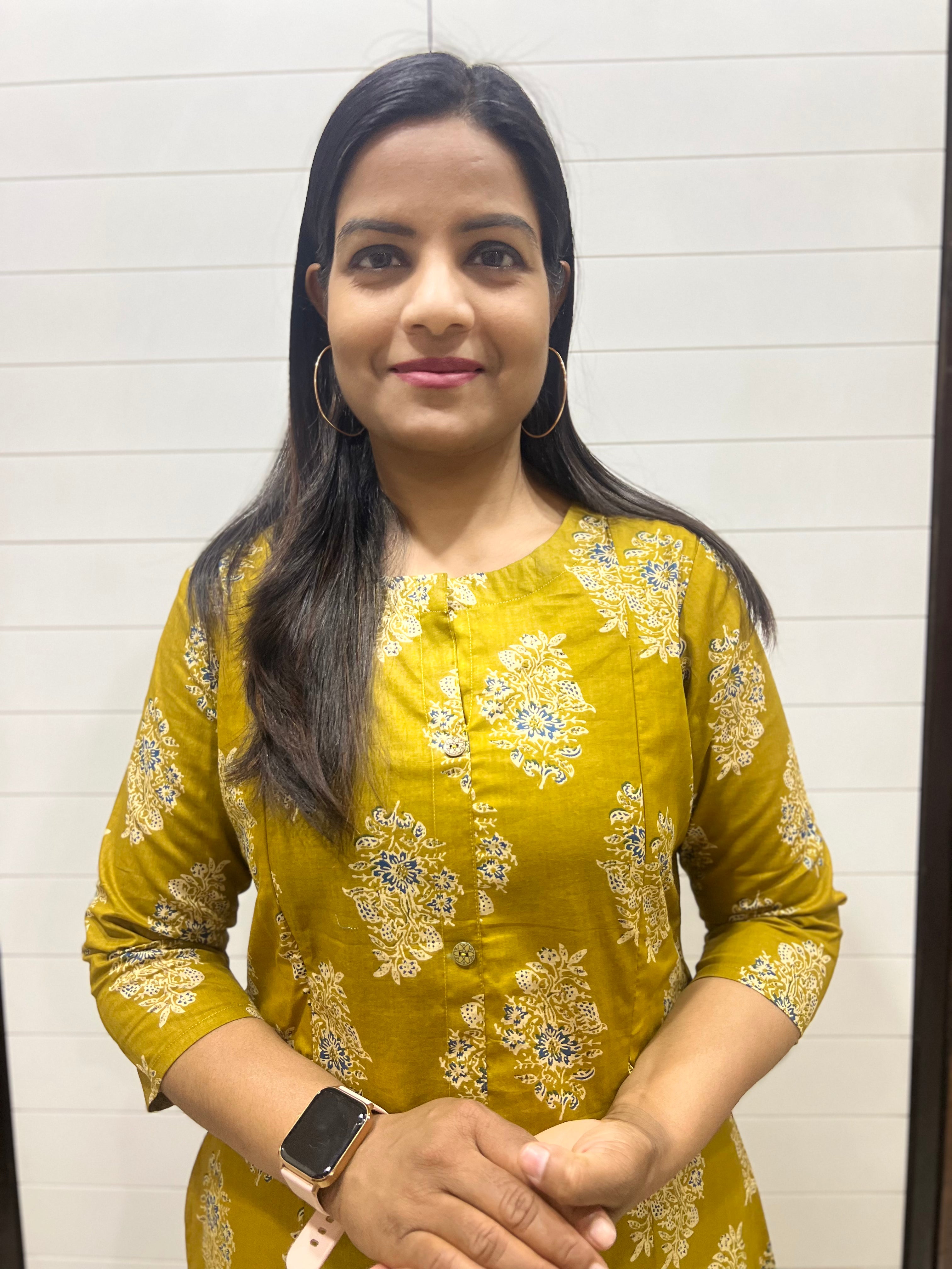 Mumzhug pure cotton mustard flared feeding kurta set