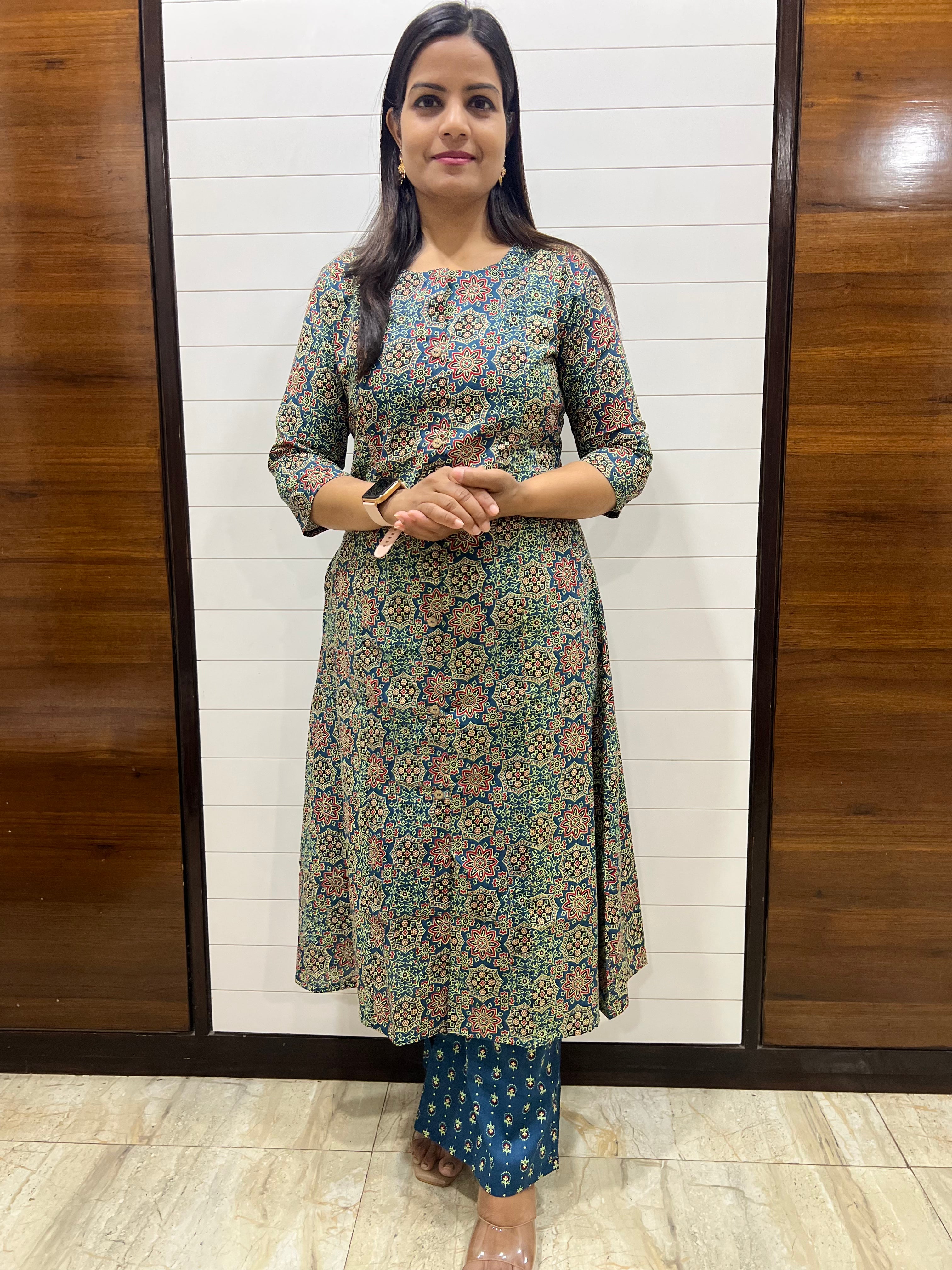 mumzhug pure cotton blue feeding kurta set