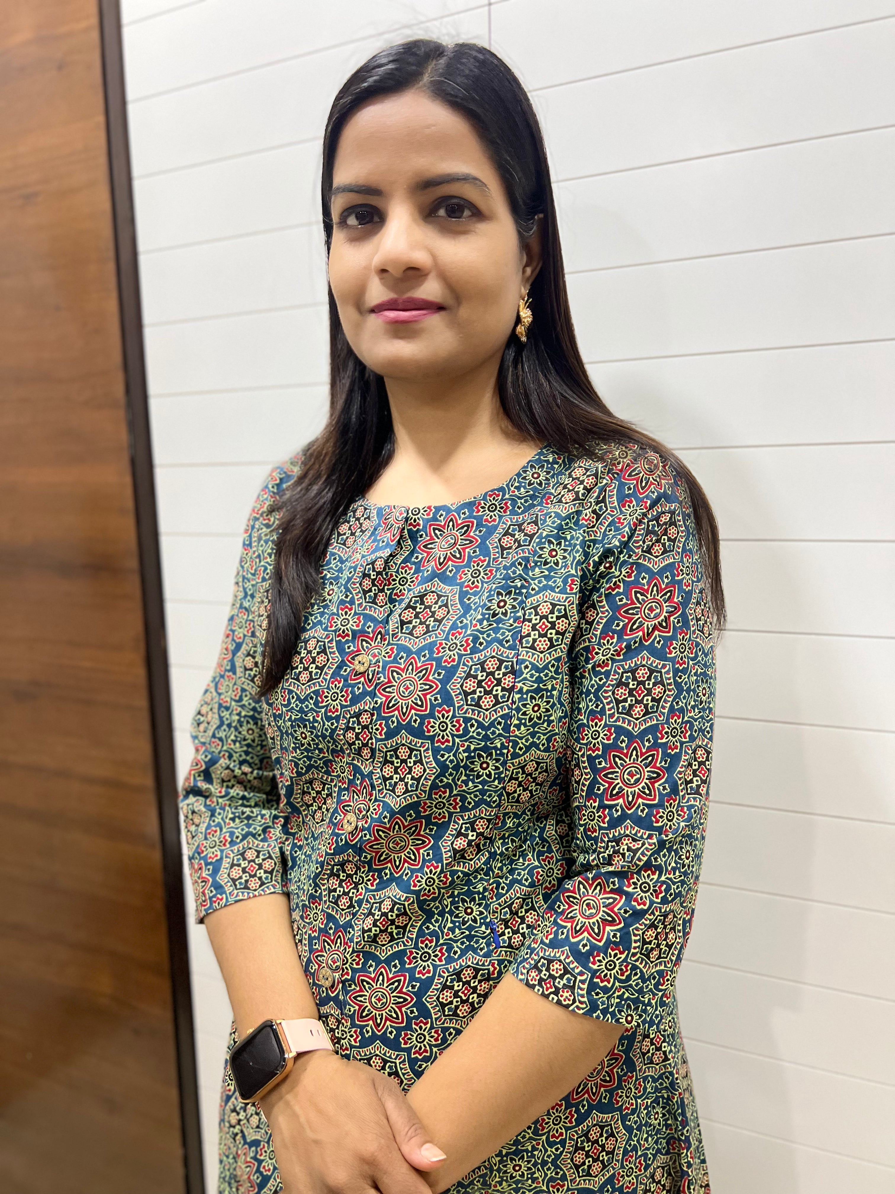 mumzhug pure cotton blue feeding kurta set