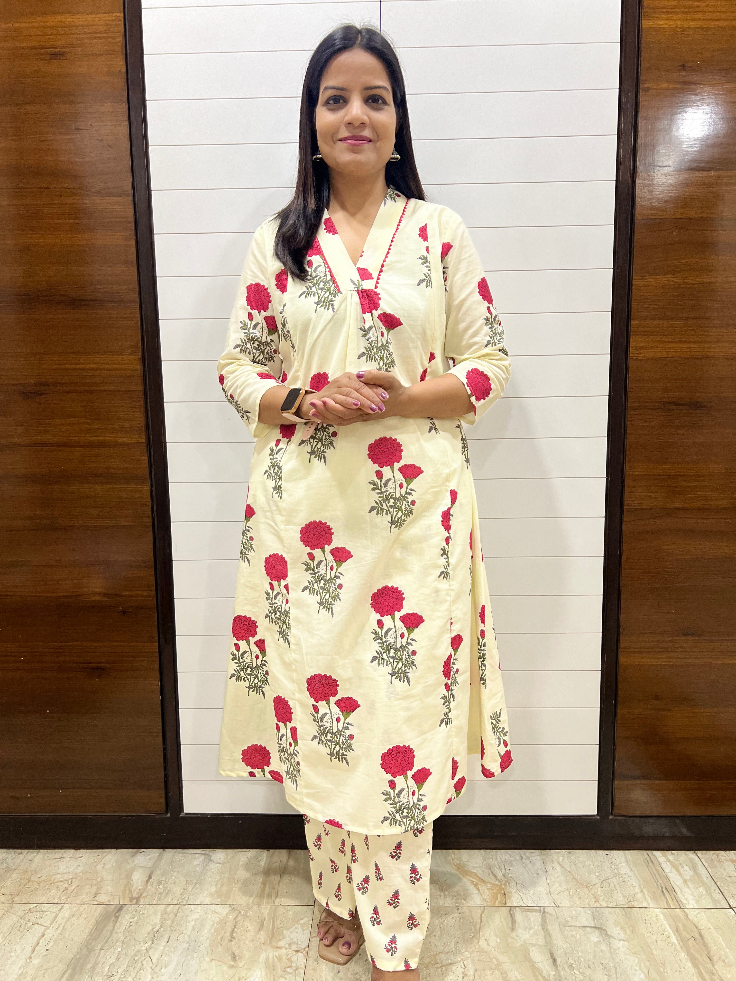 #READY TO SHIP...Mumzhug pure premium cotton feeding kurta set with attached lining
