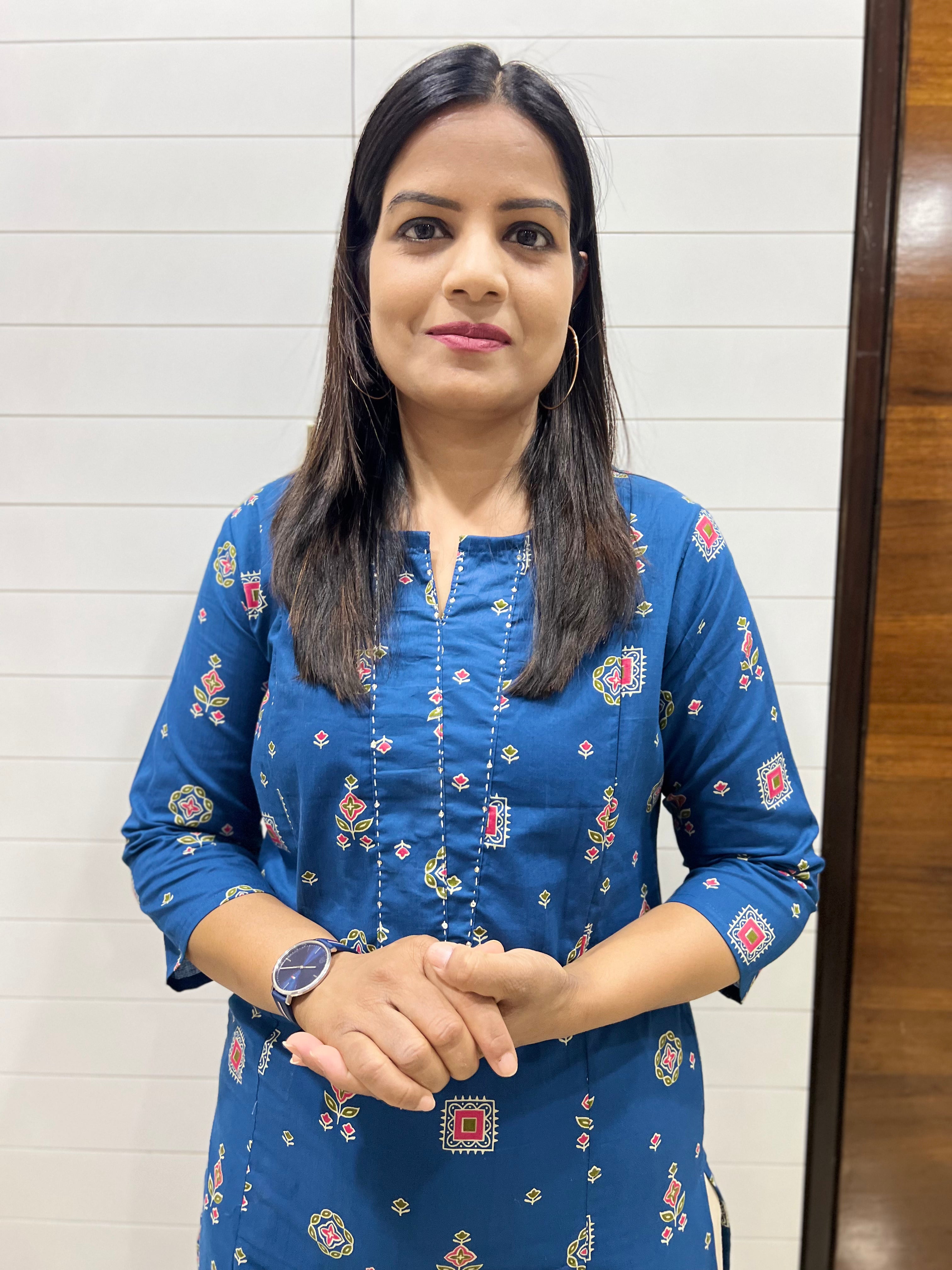 Mumzhug Pure cotton Blue feeding kurta