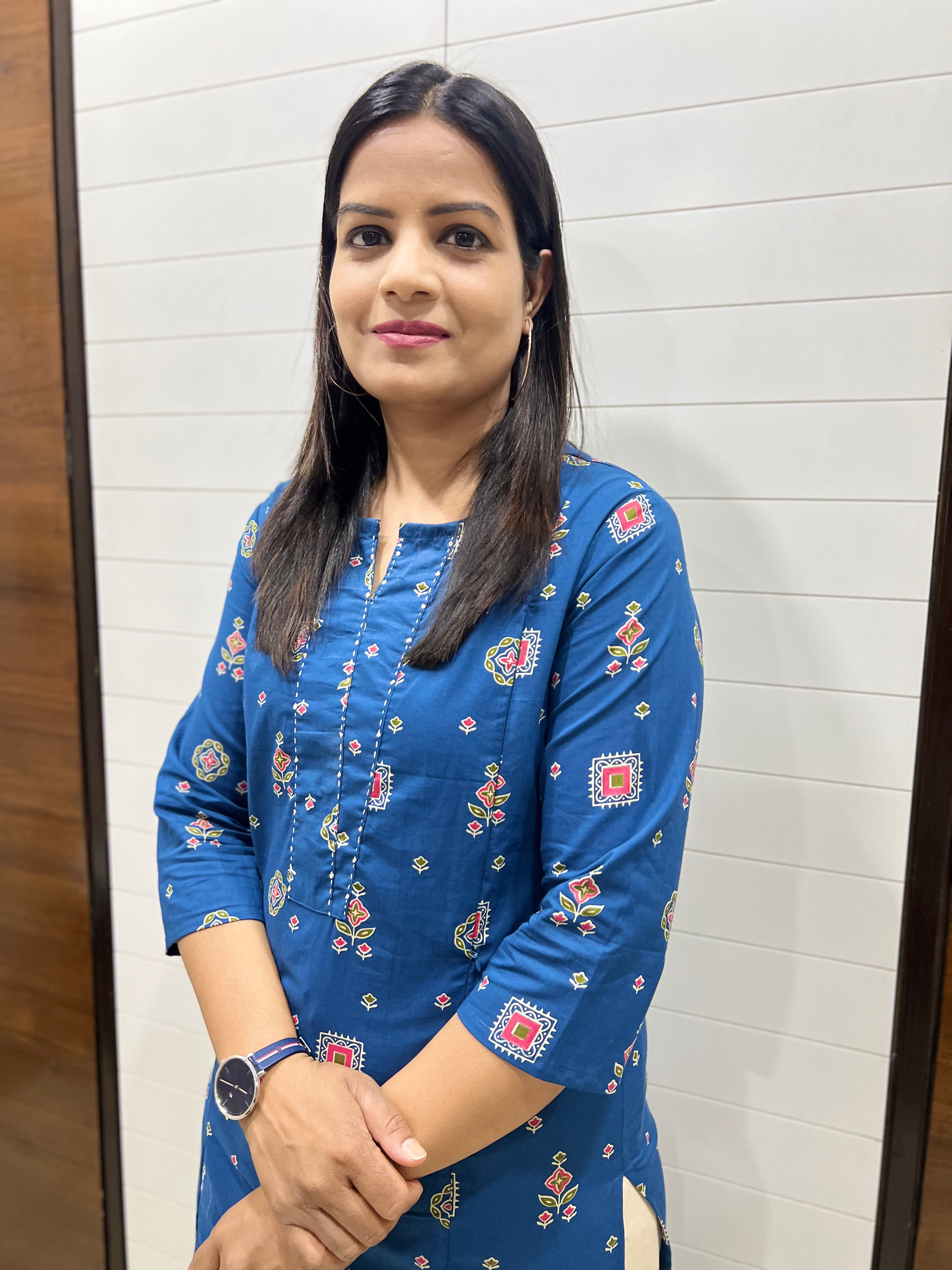 Mumzhug Pure cotton Blue feeding kurta