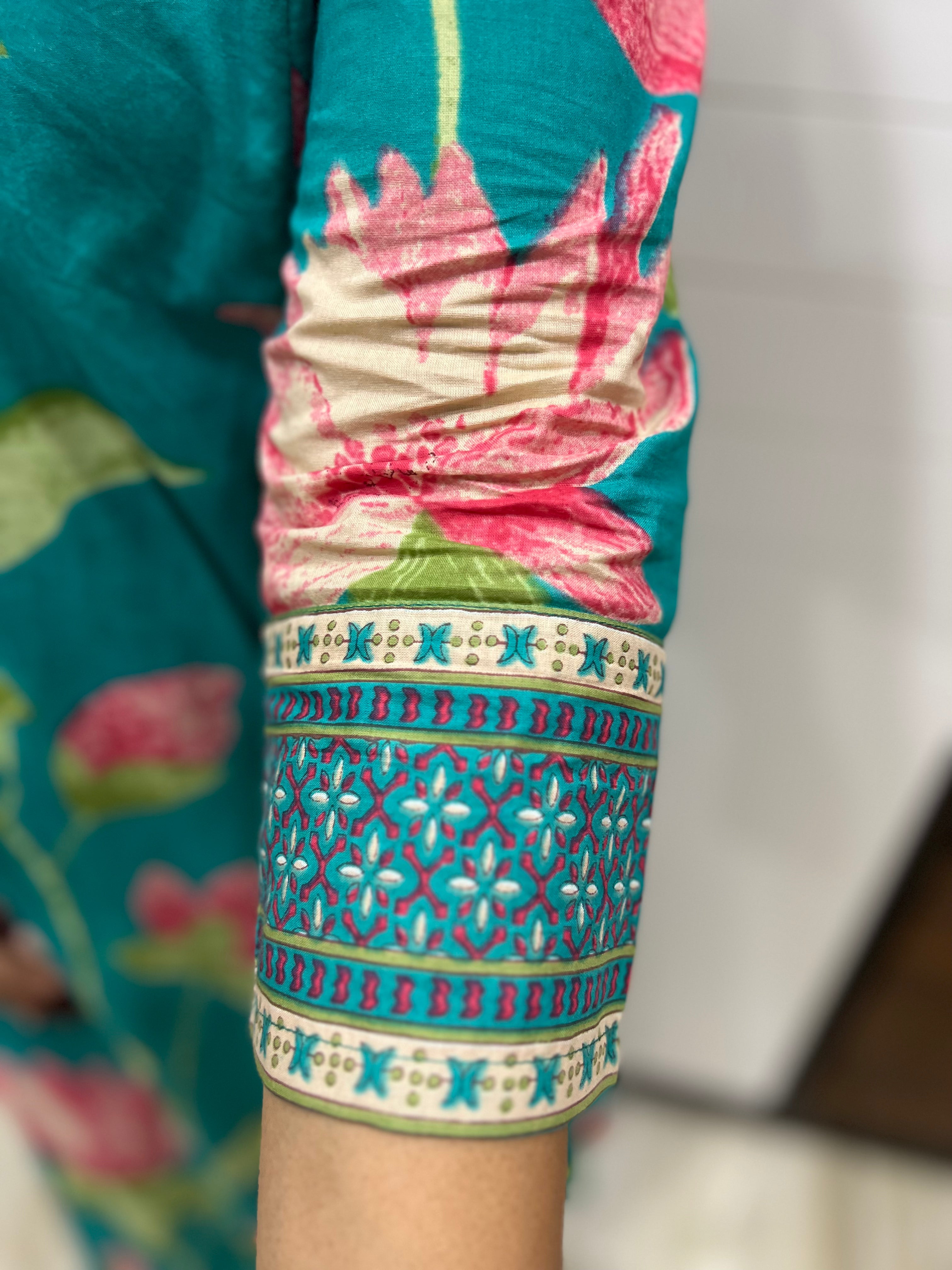 Rama Green Pure Cotton Feeding and Maternity Kurta Pant and Dupatta Set
