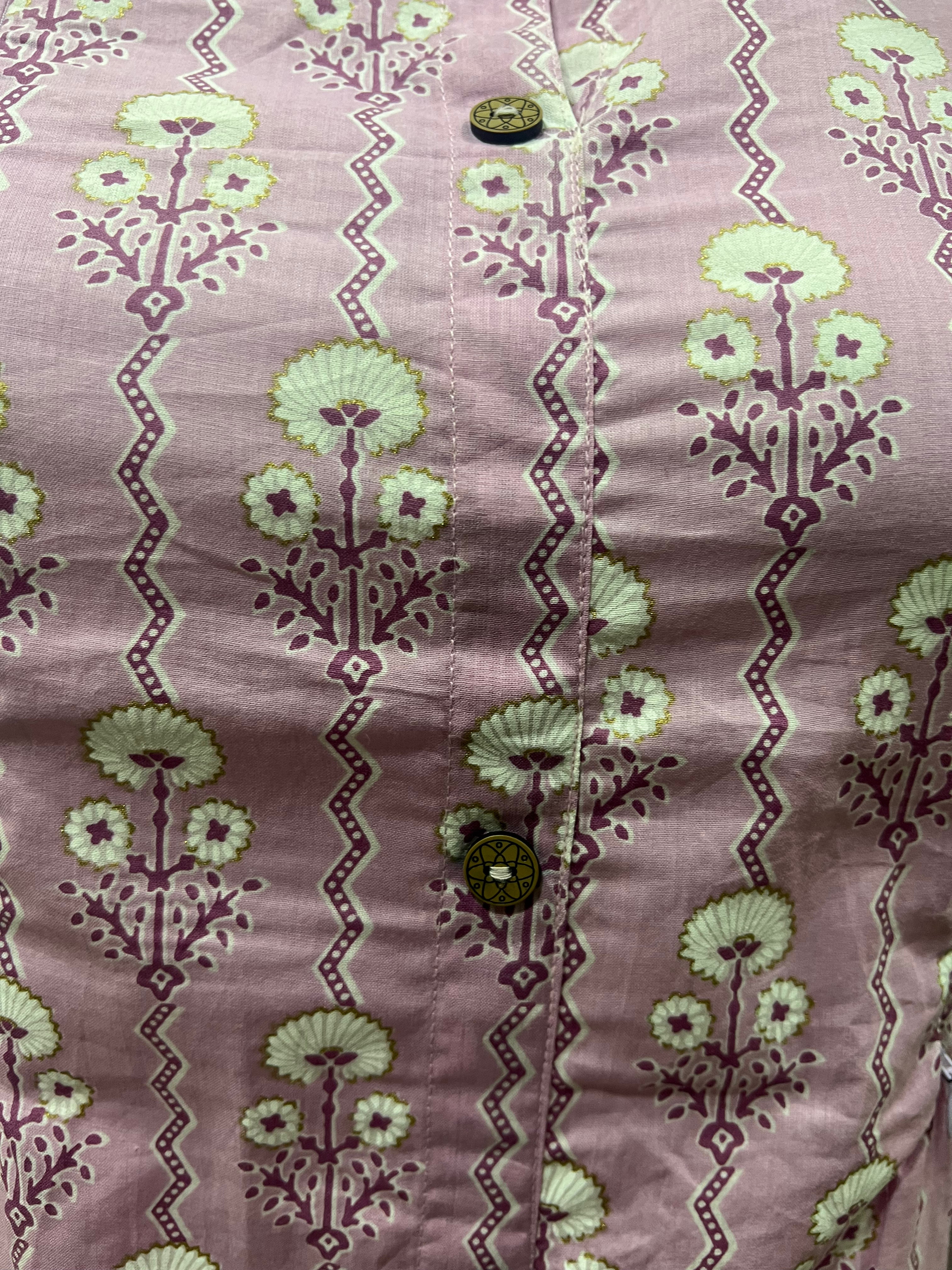 Soft Lavendar Colored Pure Cotton Feeding Kurta Pant set
