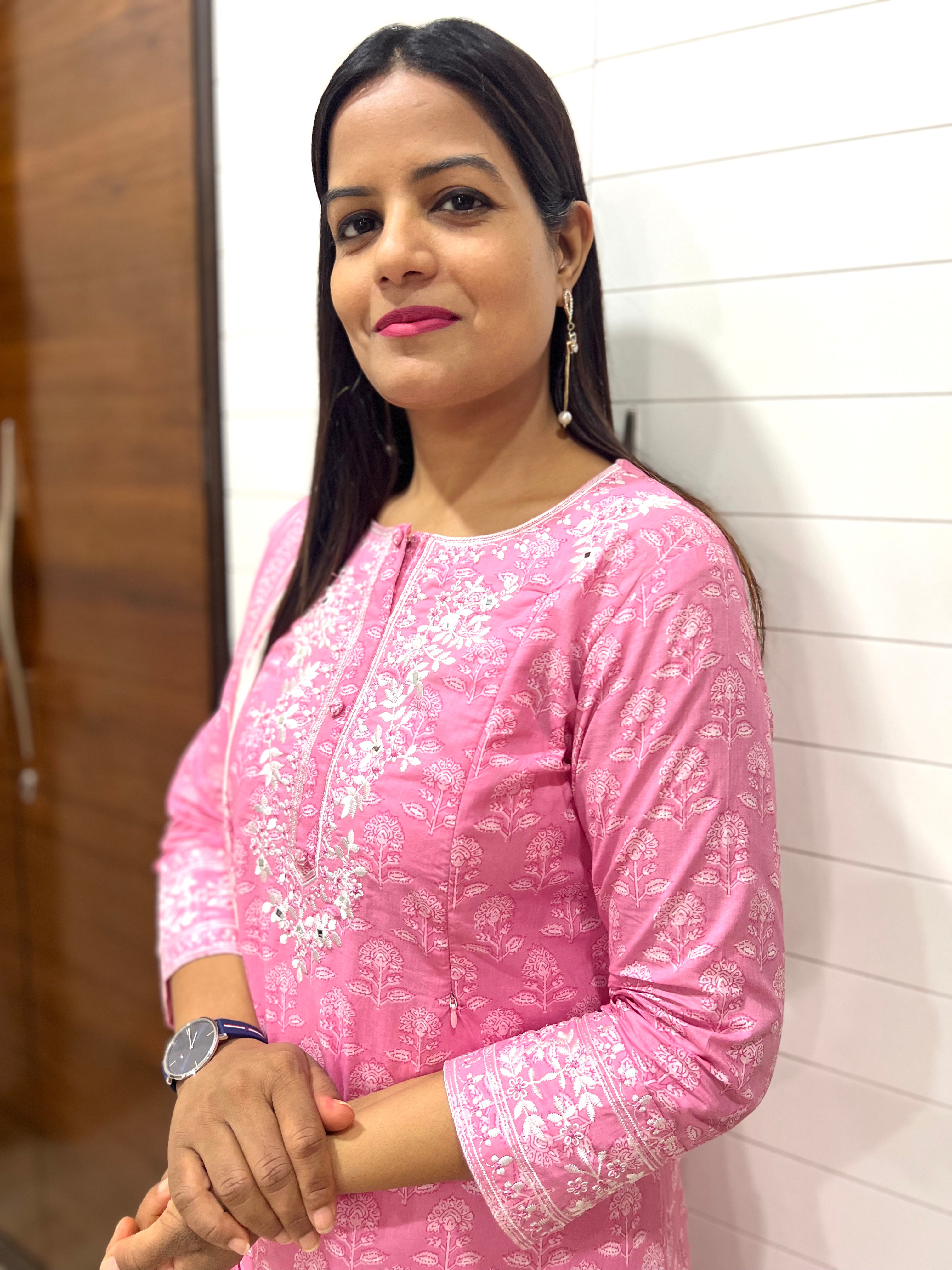 Pure Cotton Embroidered Feeding Kurta Pant and Dupatta Set