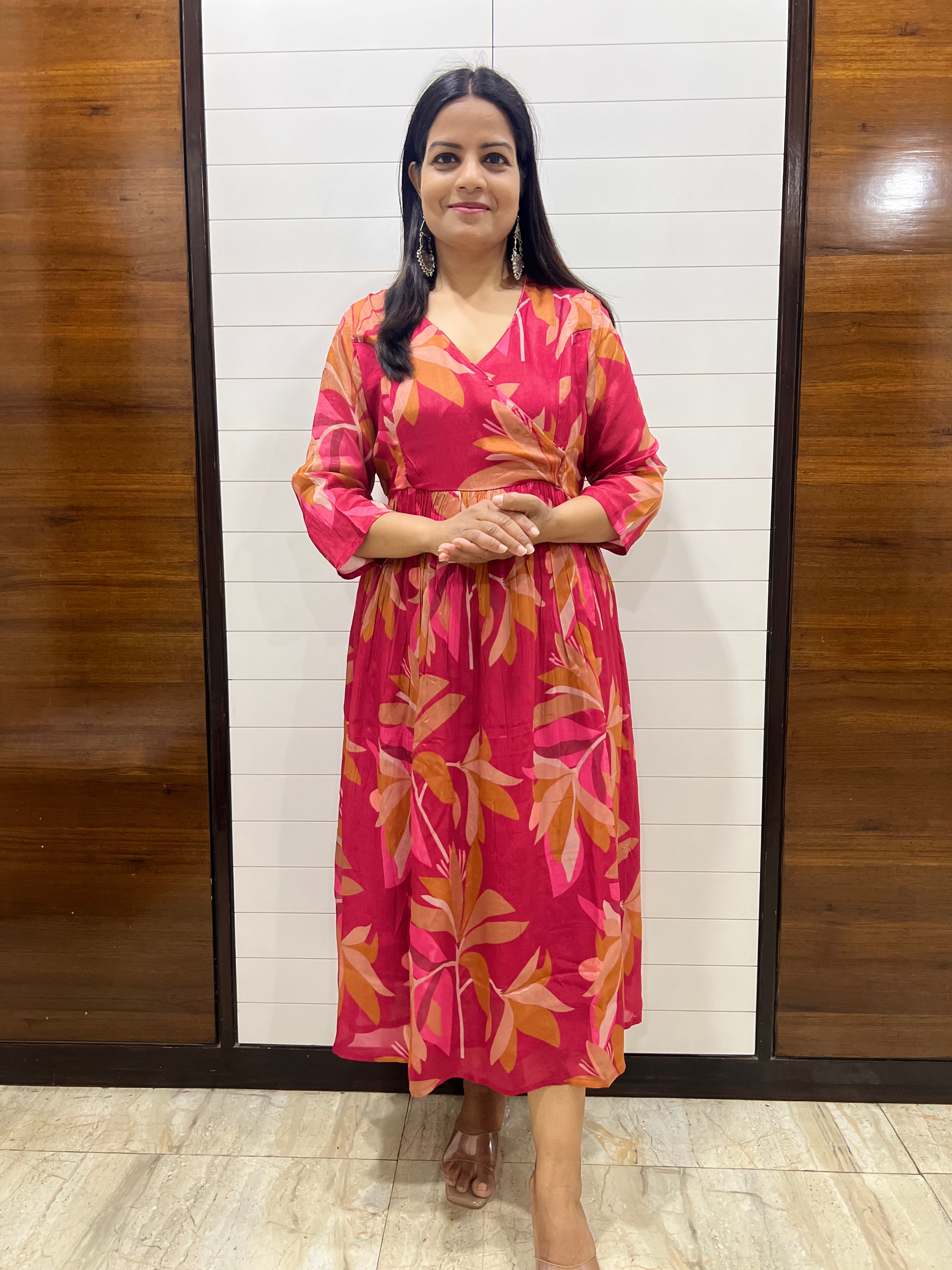 Mumzhug soft elegant feeding and maternity dress with attached lining
