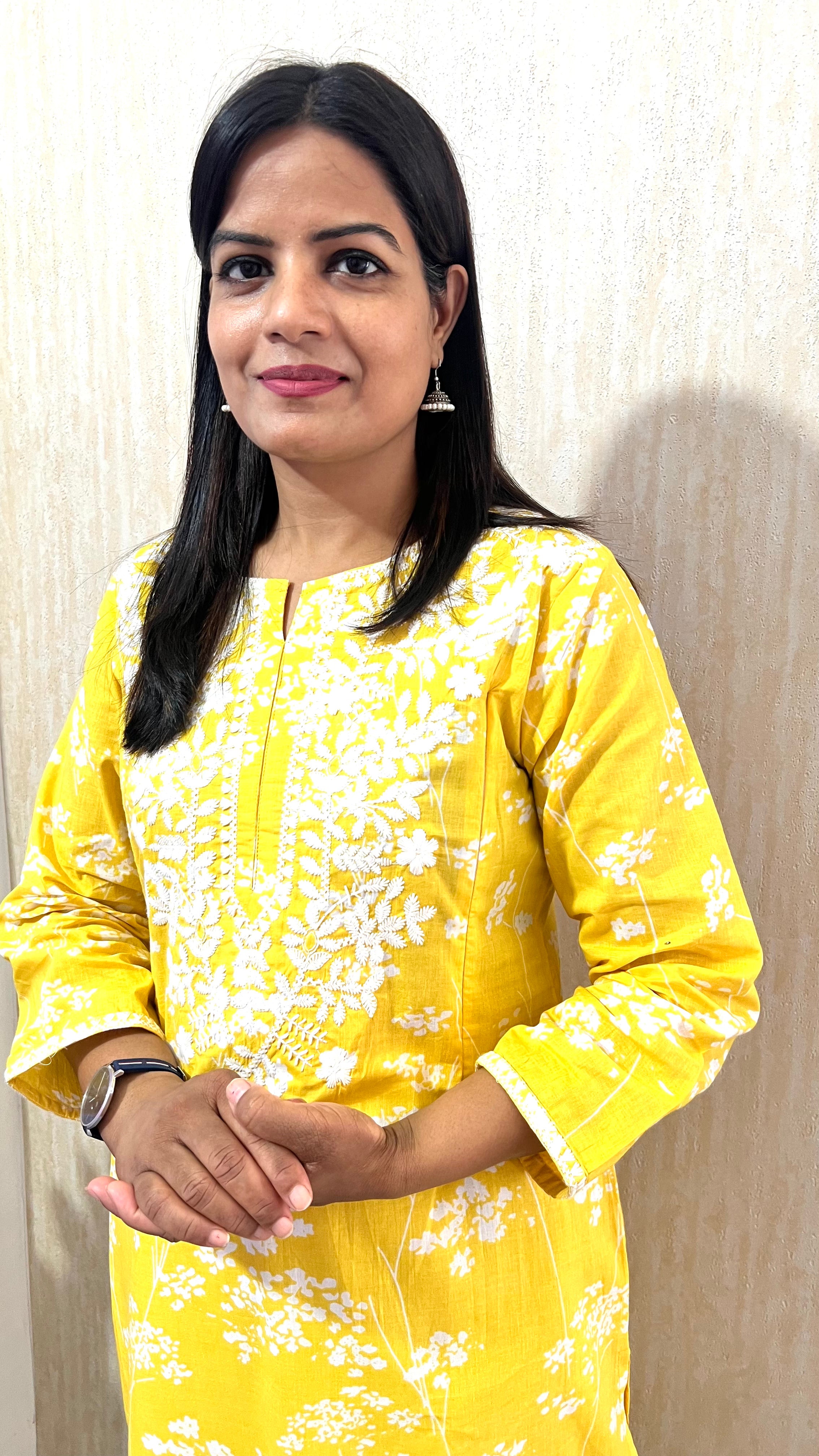 MUMZHUG Sunlit Bloom™ Pure Cotton Mustard Yellow Embroidered Feeding Kurta & Pant Set for Women | Soft Nursing Wear