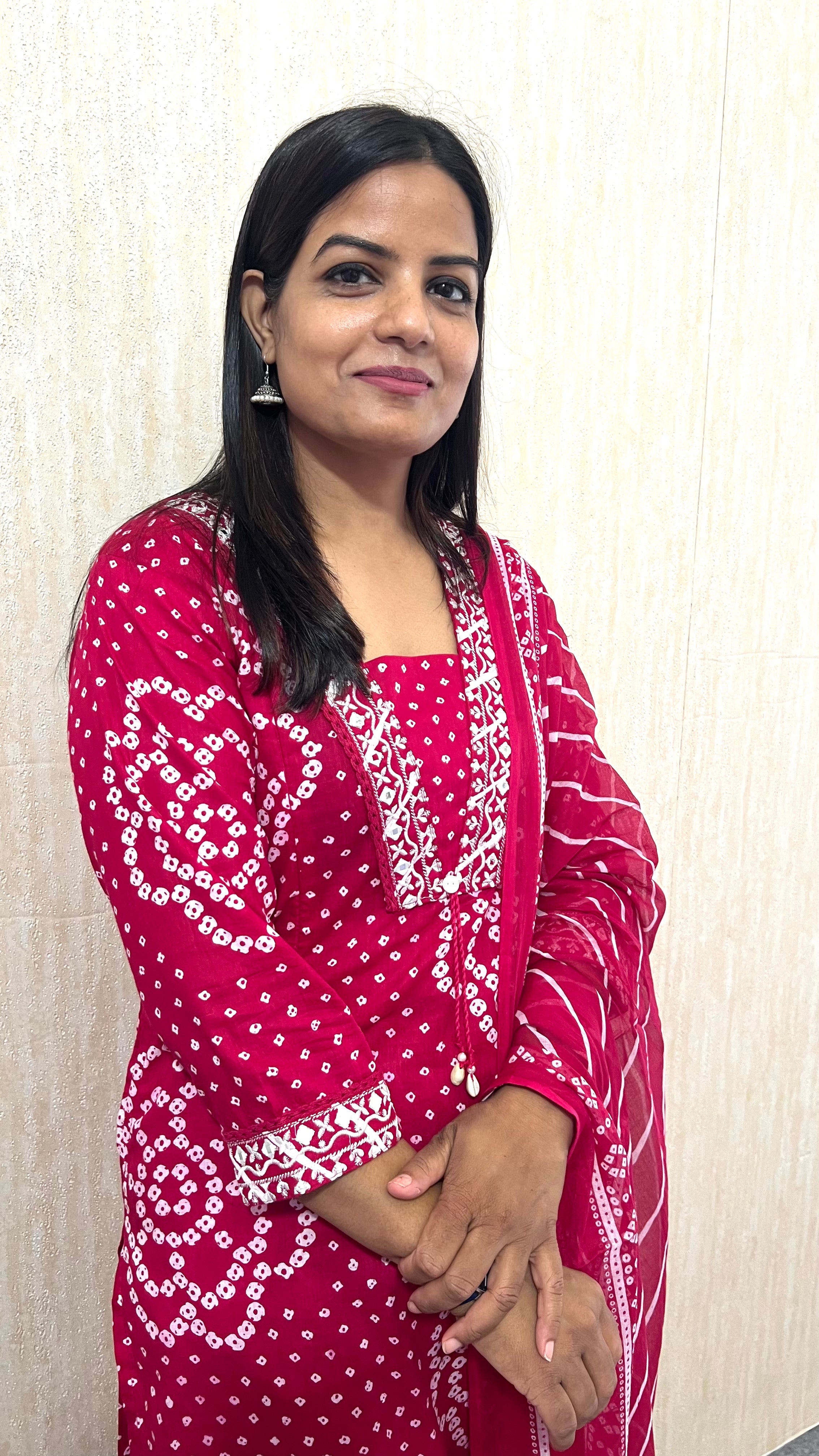 Mumuzhug Gulnaar Pure Cotton Jaipuri Bandhej Print Feeding Kurta Pant & Dupatta Set for Women | Nursing Friendly Ethnic Wear