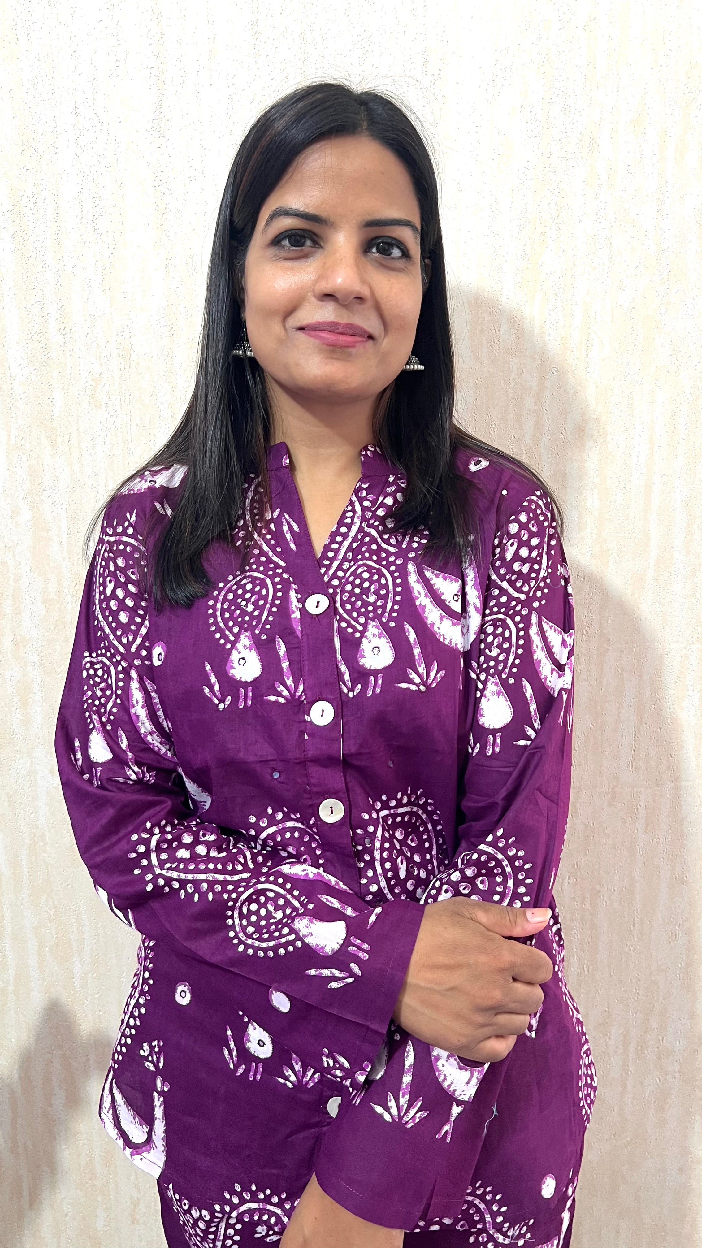 Mumzhug Morika Pure Cotton Feeding Co-ord Set β Royal Purple