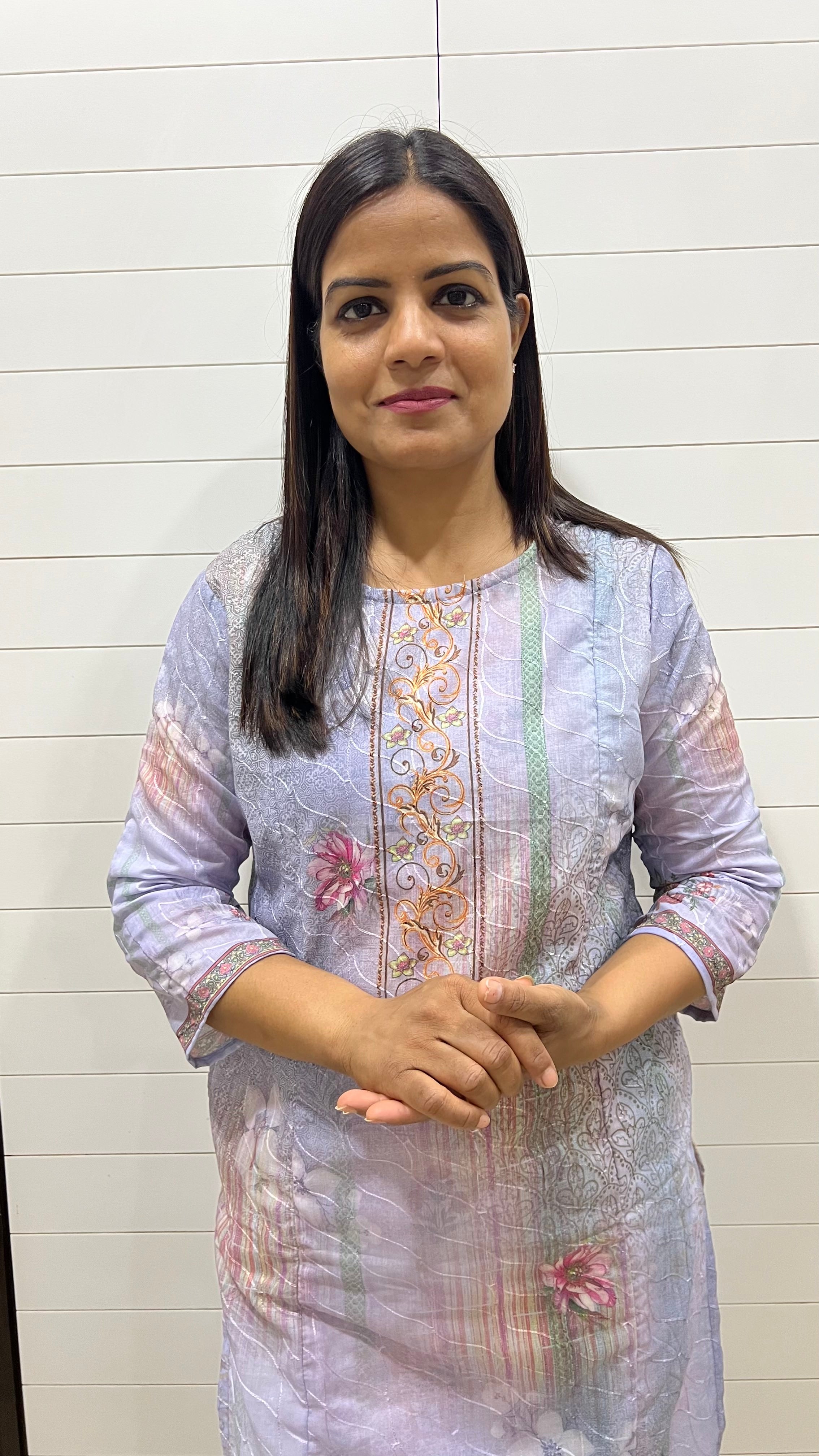 Mumzhug Blend Cotton Digital Print Feeding Kurta – Lavender Floral Nursing Kurti with Hidden Zippers