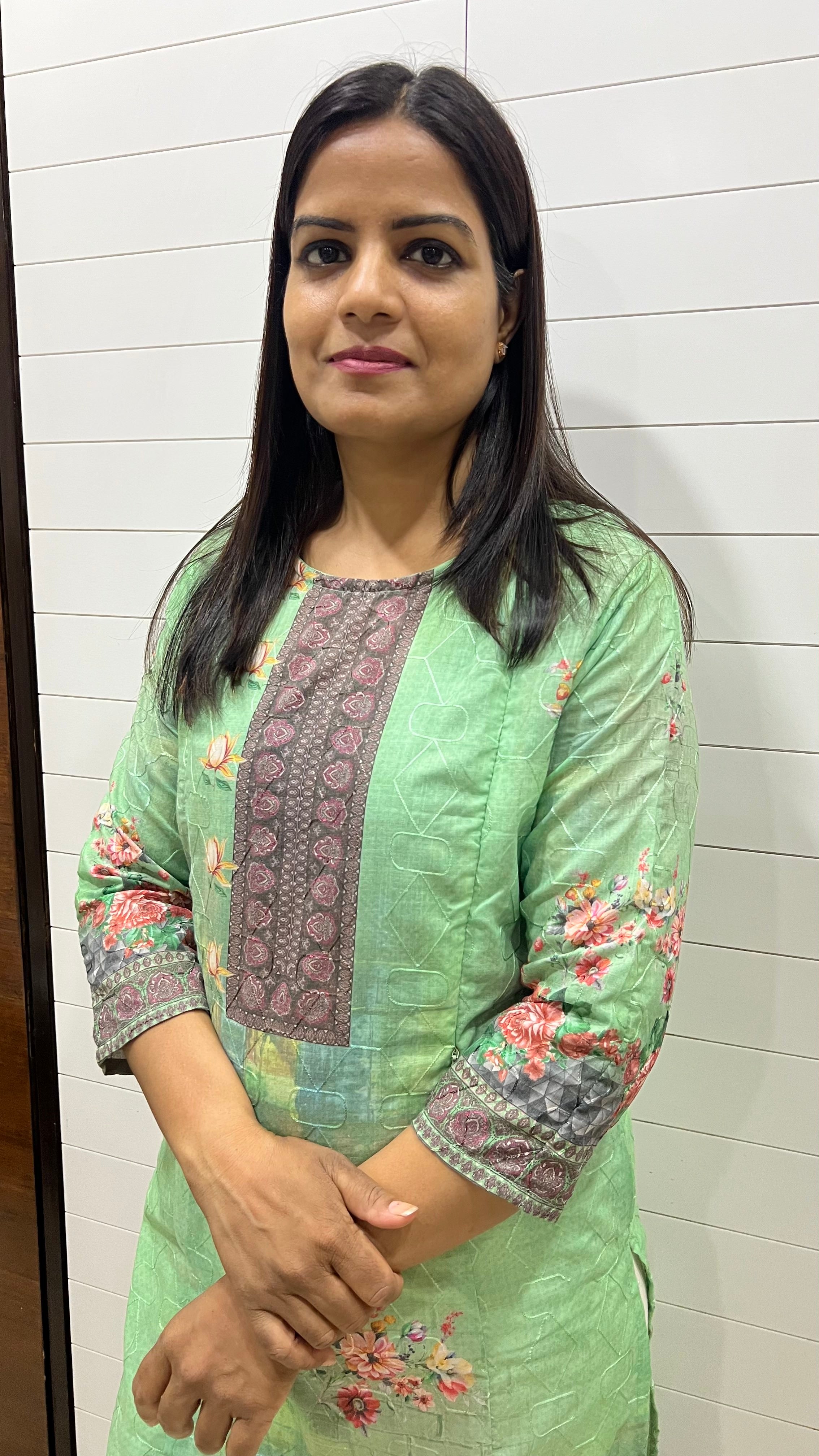 MUMZHUG Green Blend Cotton Digital Print Feeding Kurta | Stylish Maternity & Nursing Wear
