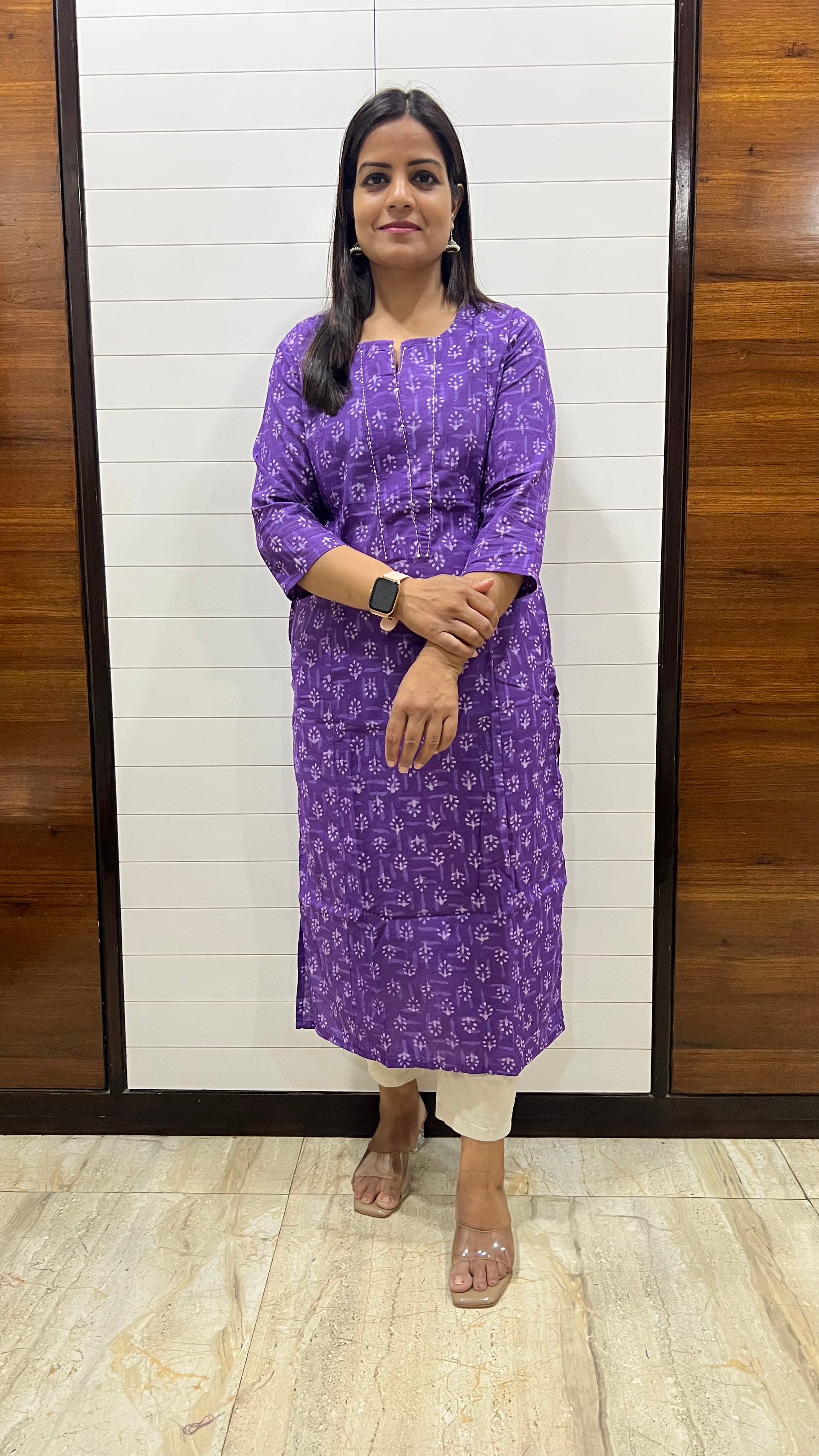 MUMZHUG Lavender Pure Handblock Cotton Print Feeding Kurta | Soft Maternity & Nursing Wear for Women