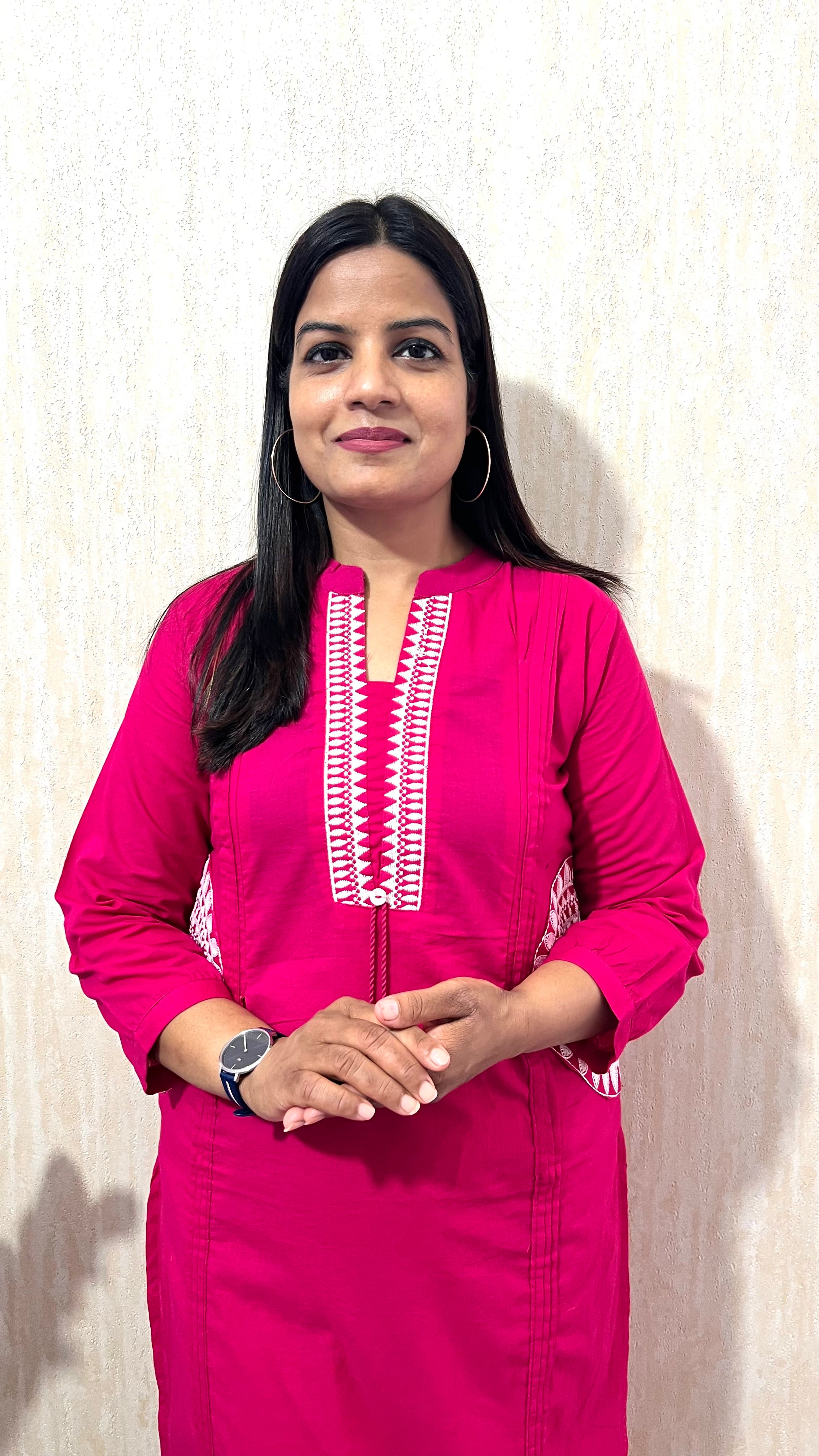 MUMZHUG Fuchsia Bloom Pure Cotton Feeding & Maternity Kurta Pant Set | Embroidered Nursing Kurta with Concealed Zippers | Soft & Breathable Cotton Co-ord Set