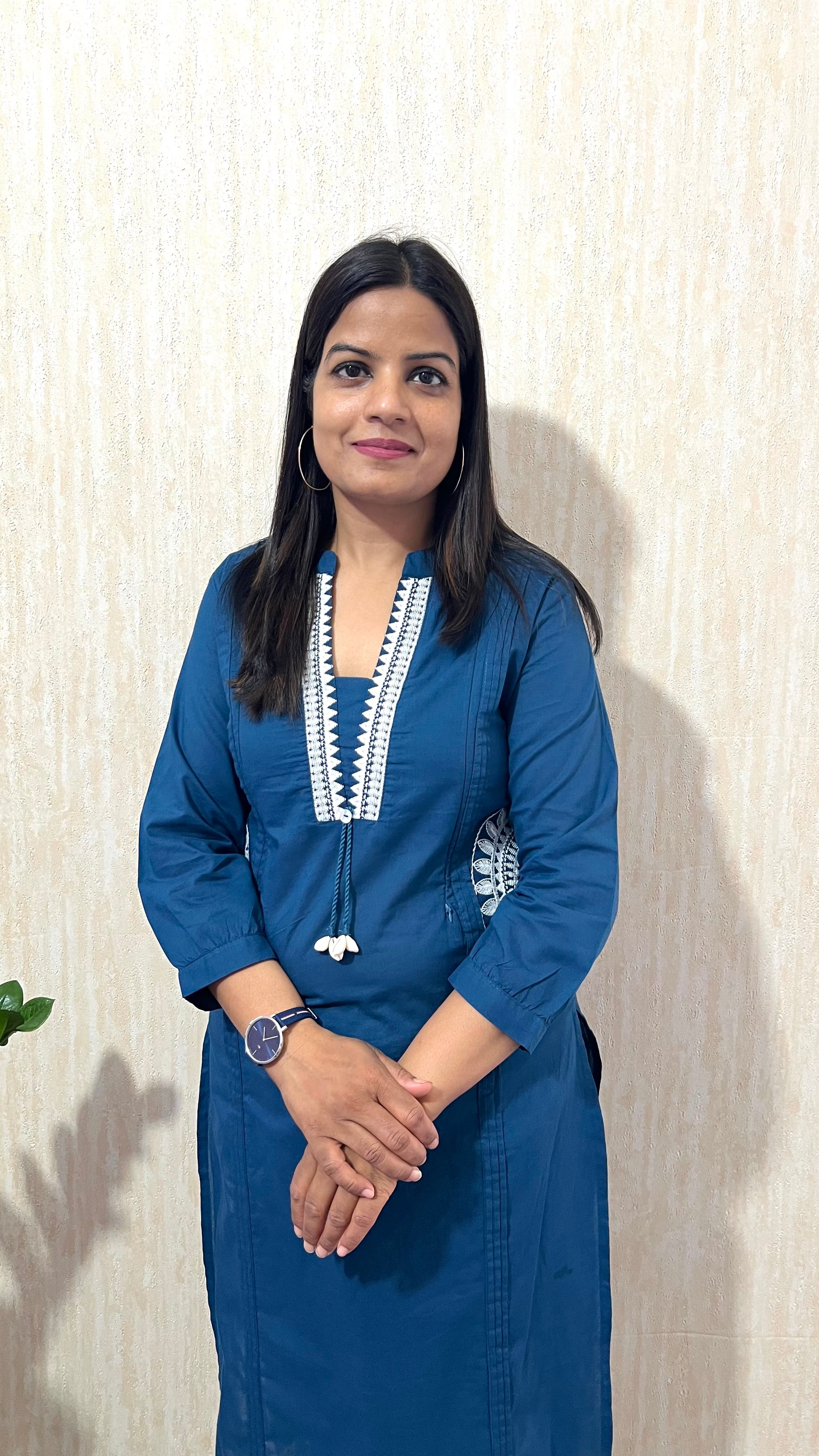 MUMZHUG Sapphire Grace Pure Cotton Blue Embroidered Feeding & Maternity Kurta Pant Set | Nursing Kurta with Concealed Zippers | Soft & Breathable Cotton Co-ord Set