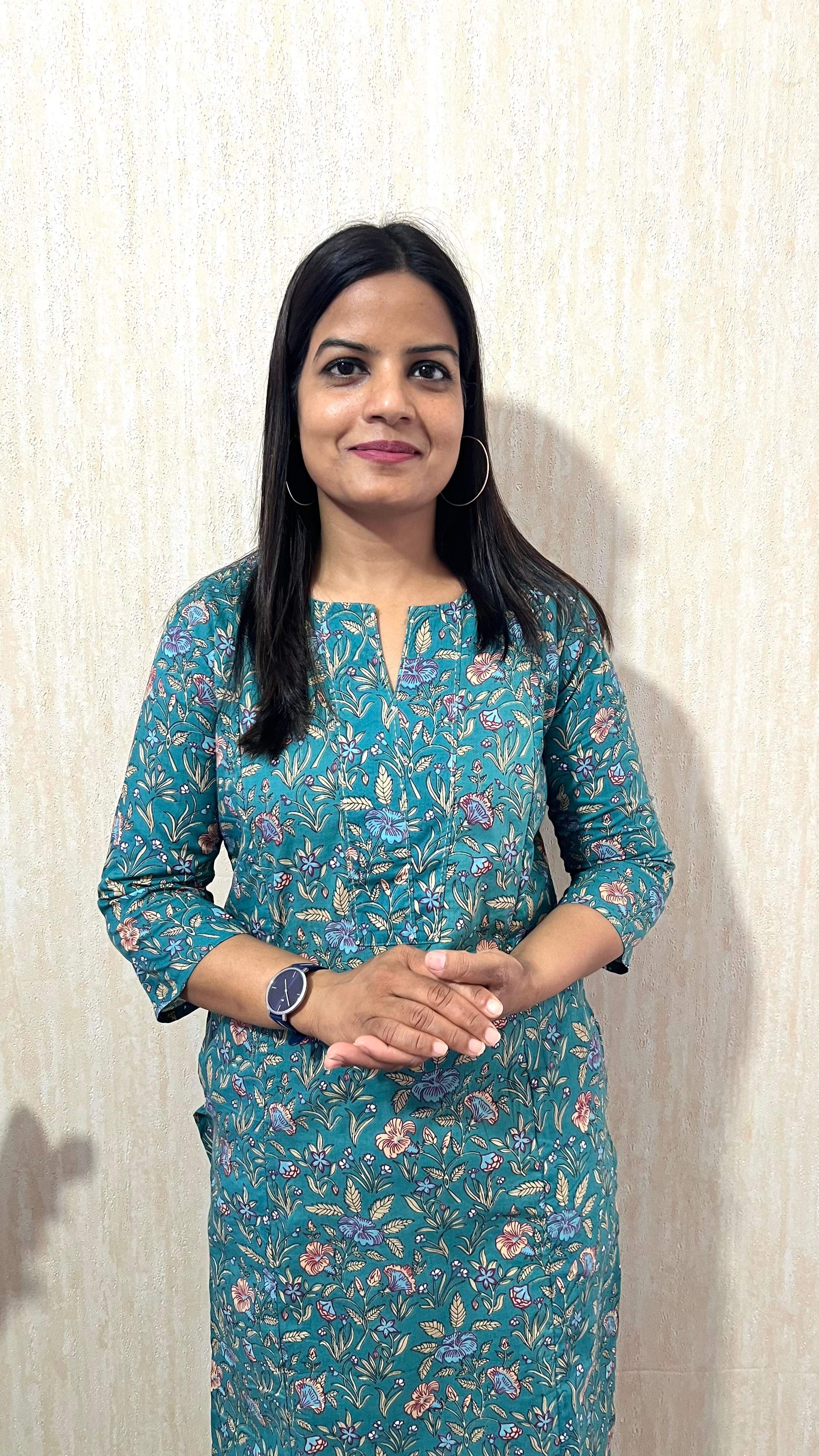 MUMZHUG Pure Cotton Blue Jaipuri Floral Print Feeding Kurta | Nursing Kurta with Concealed Zippers | Soft & Breathable Maternity Wear