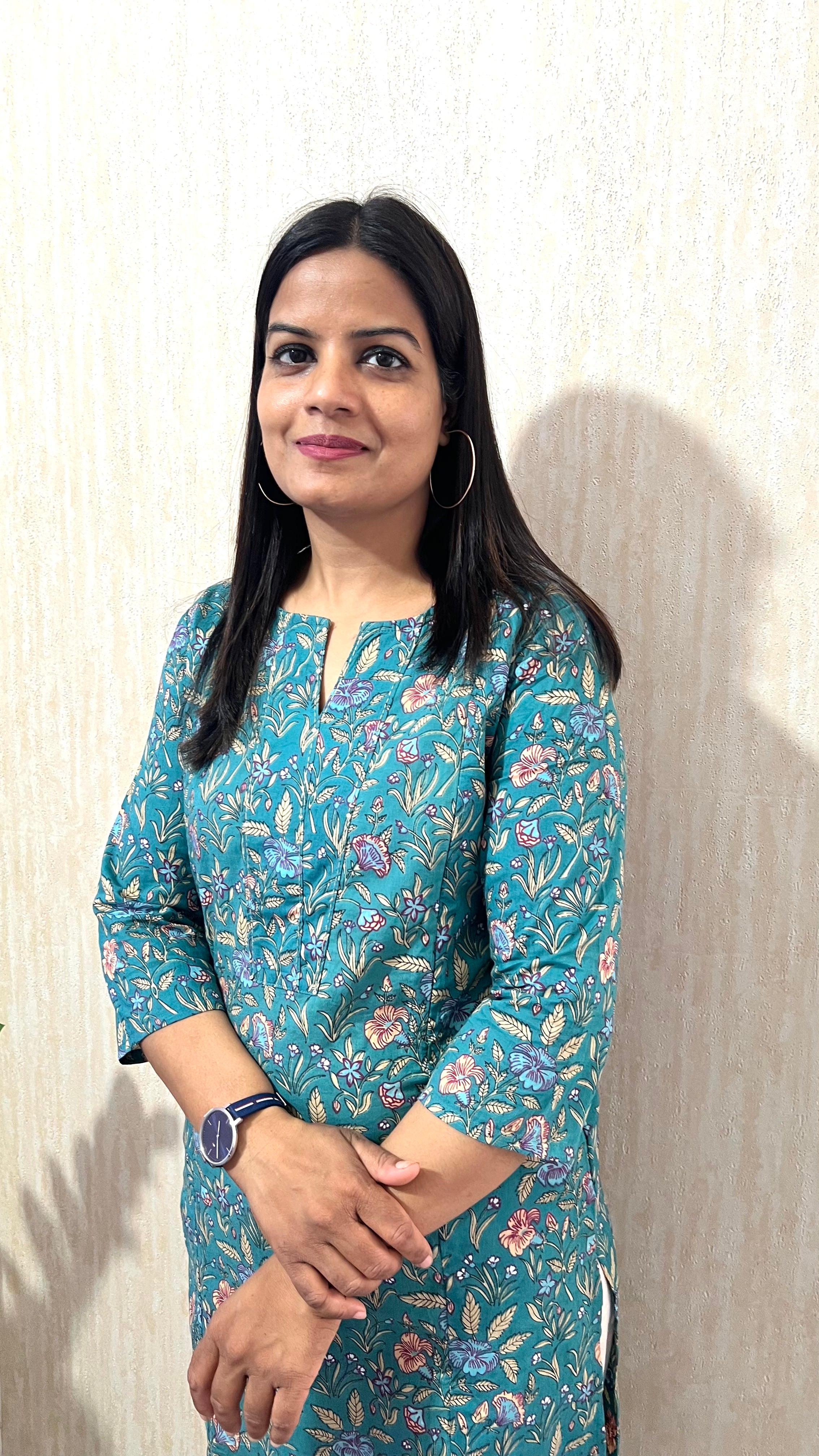 MUMZHUG Pure Cotton Blue Jaipuri Floral Print Feeding Kurta | Nursing Kurta with Concealed Zippers | Soft & Breathable Maternity Wear