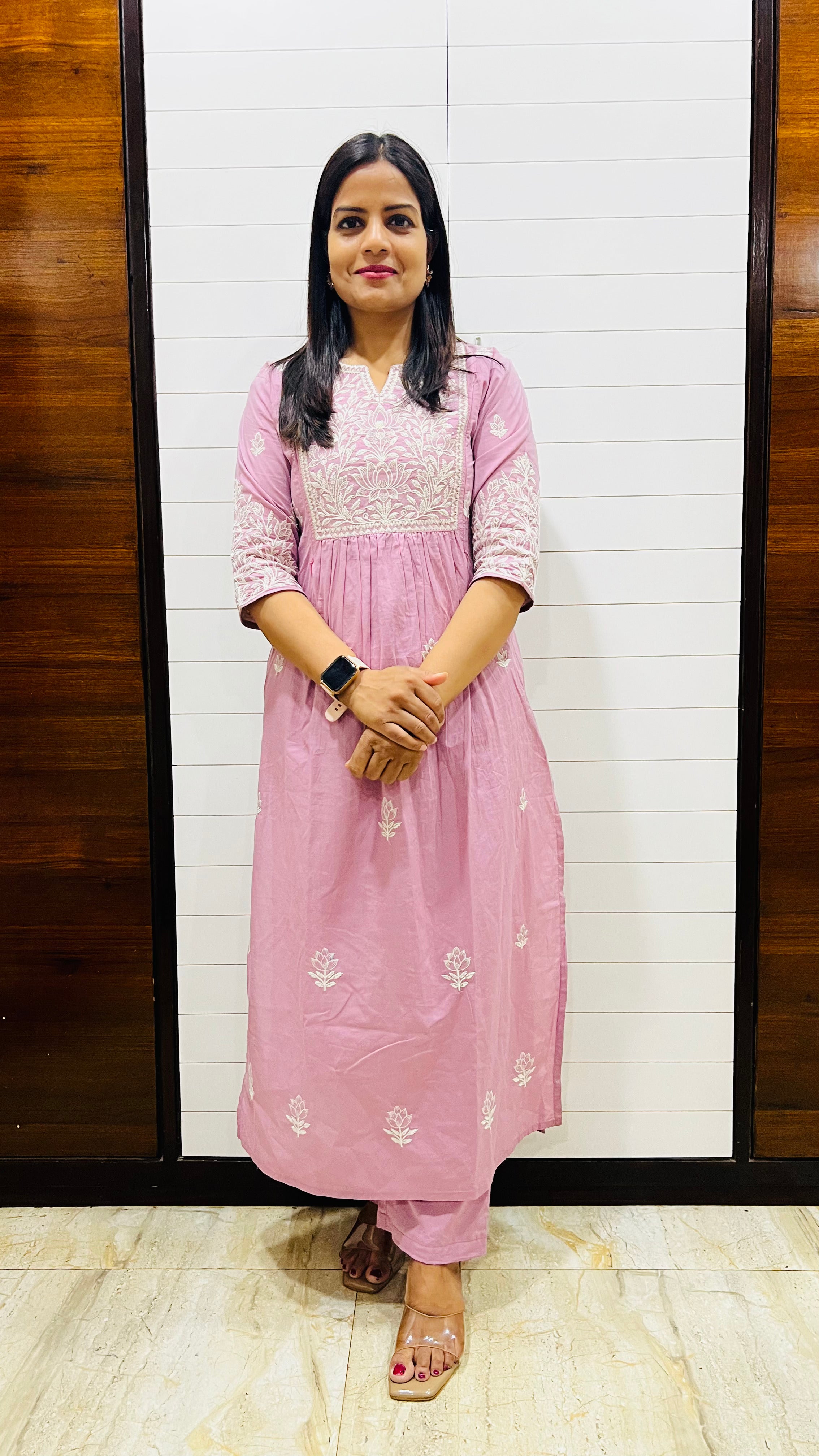 MUMZHUG Pure Cotton Lavender Feeding & Maternity Embroidered Kurta Pant with Dupatta Set | Soft Cotton Nursing Ethnic Wear for Women