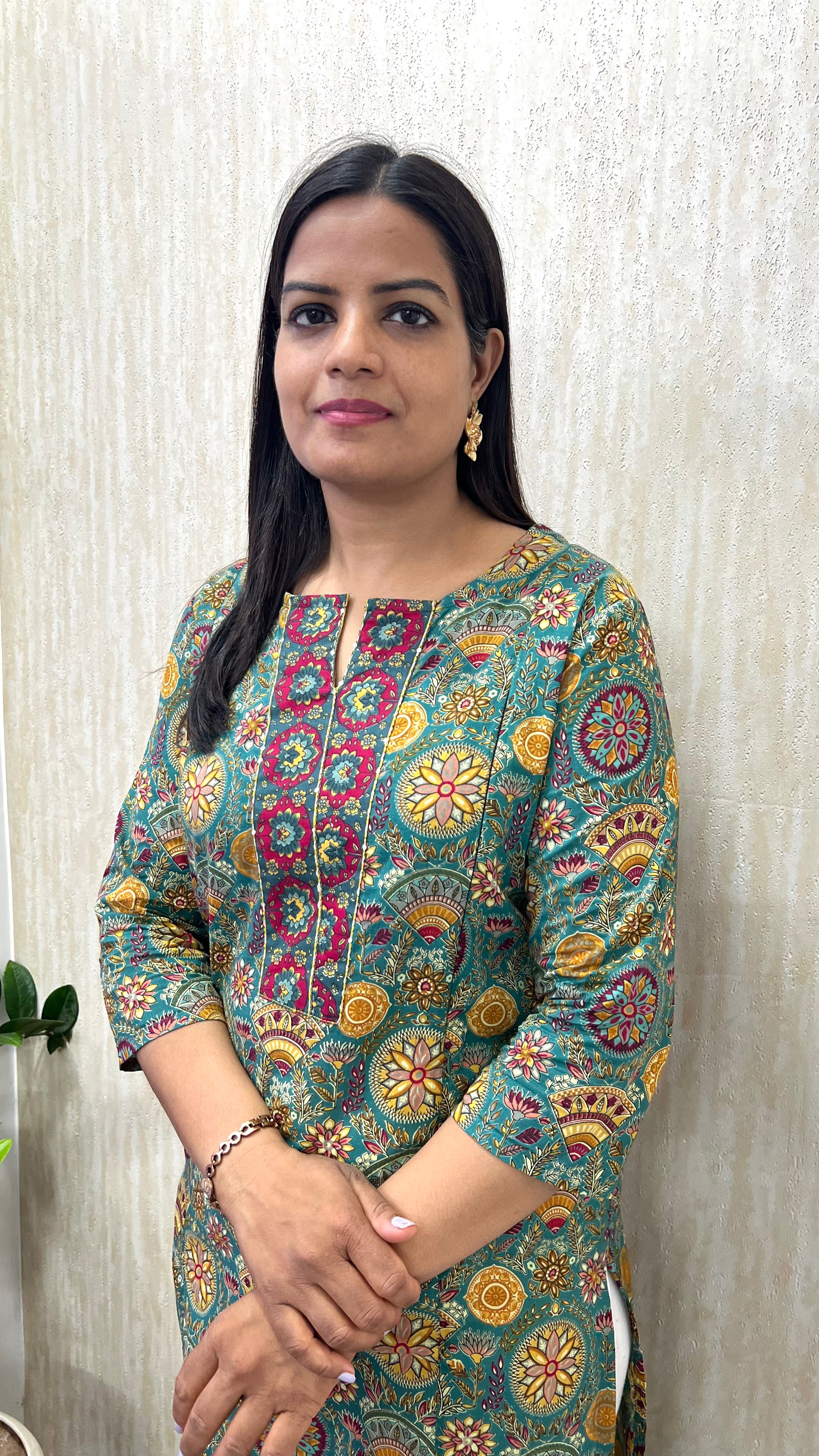 MUMZHUG Pure Cotton Jaipuri Print Feeding Kurta โ Emerald Green | Maternity & Nursing Wear