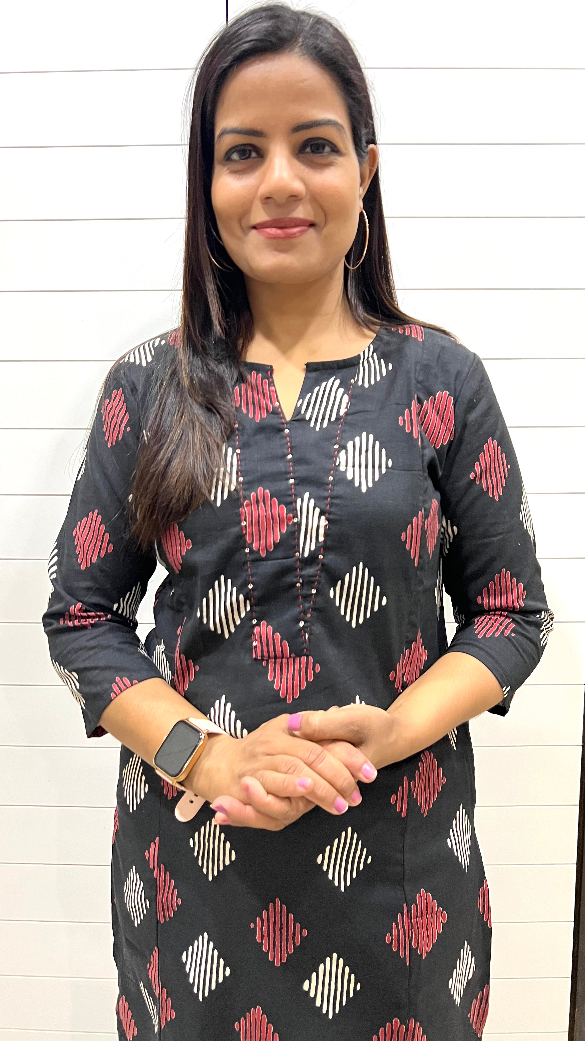 Mumzhug Pure Handblock Cotton Printed Feeding Kurta with Both Sided Feeding Zipper