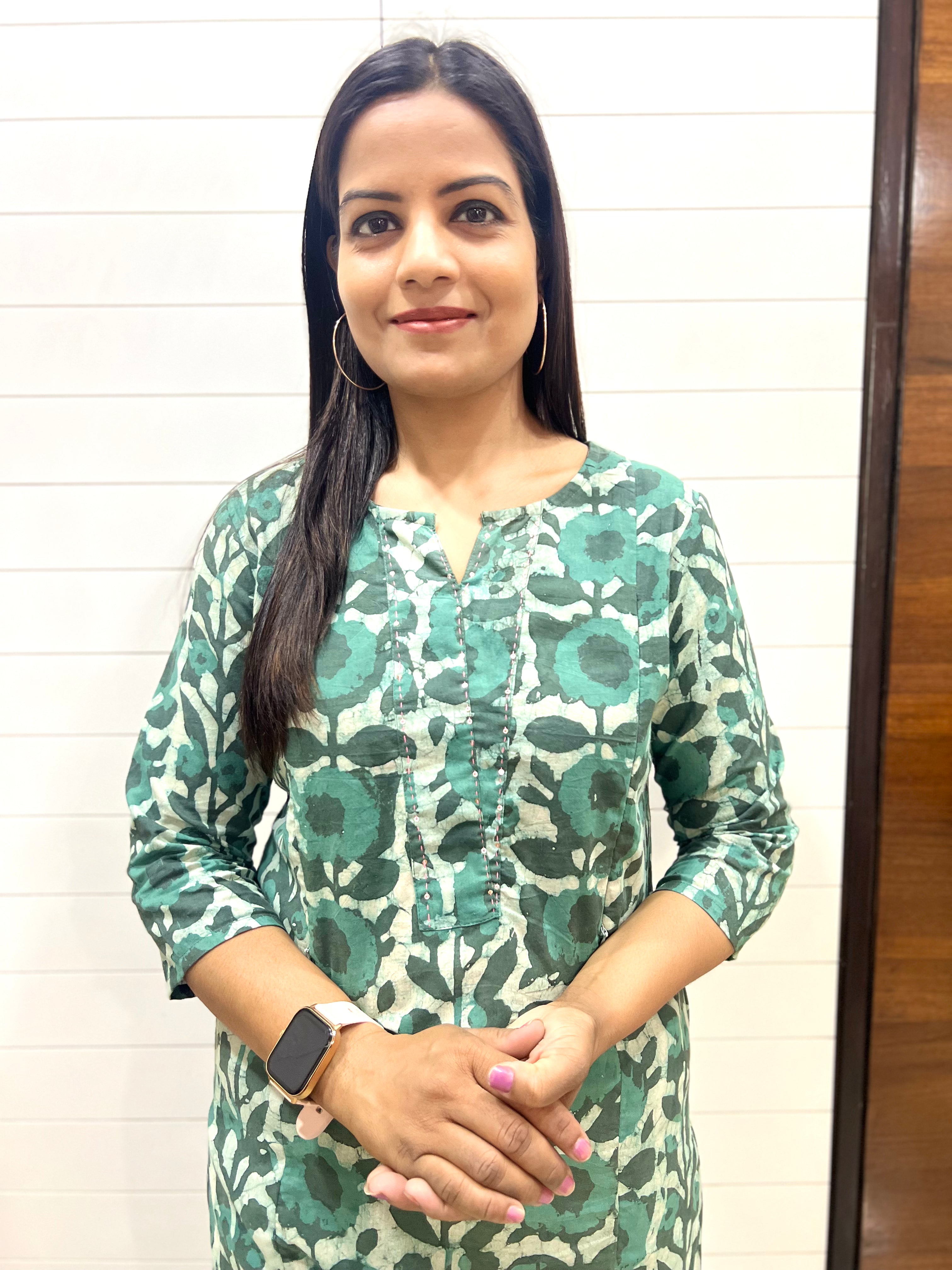 Mumzhug Pure Handblock Cotton Printed Feeding Kurta with Both Sided Feeding Zipper