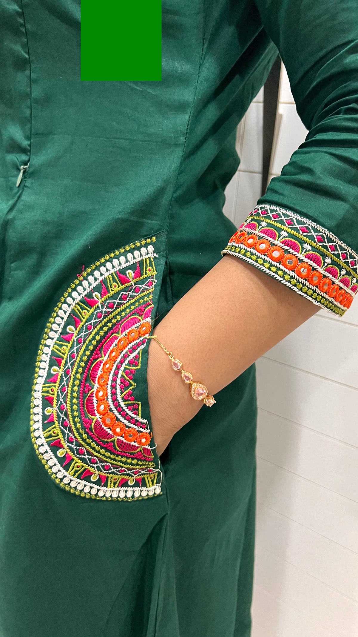 MUMZHUG Pure Cotton Bottle Green Embroidered Feeding & Maternity Kurta Pant with Chiffon Dupatta Set | Premium Nursing Wear | dispatch starts from-10TH OCTOBER