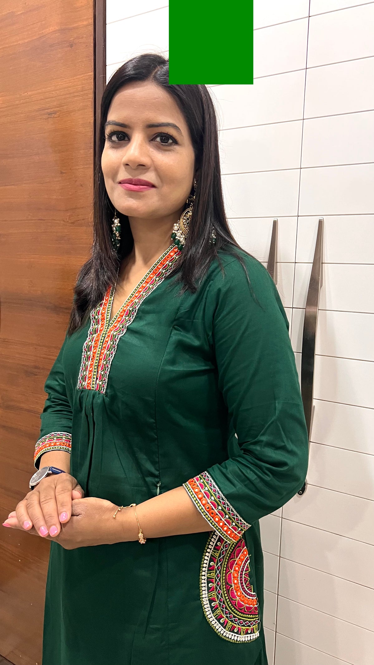 MUMZHUG Pure Cotton Bottle Green Embroidered Feeding & Maternity Kurta Pant with Chiffon Dupatta Set | Premium Nursing Wear | dispatch starts from-10TH OCTOBER