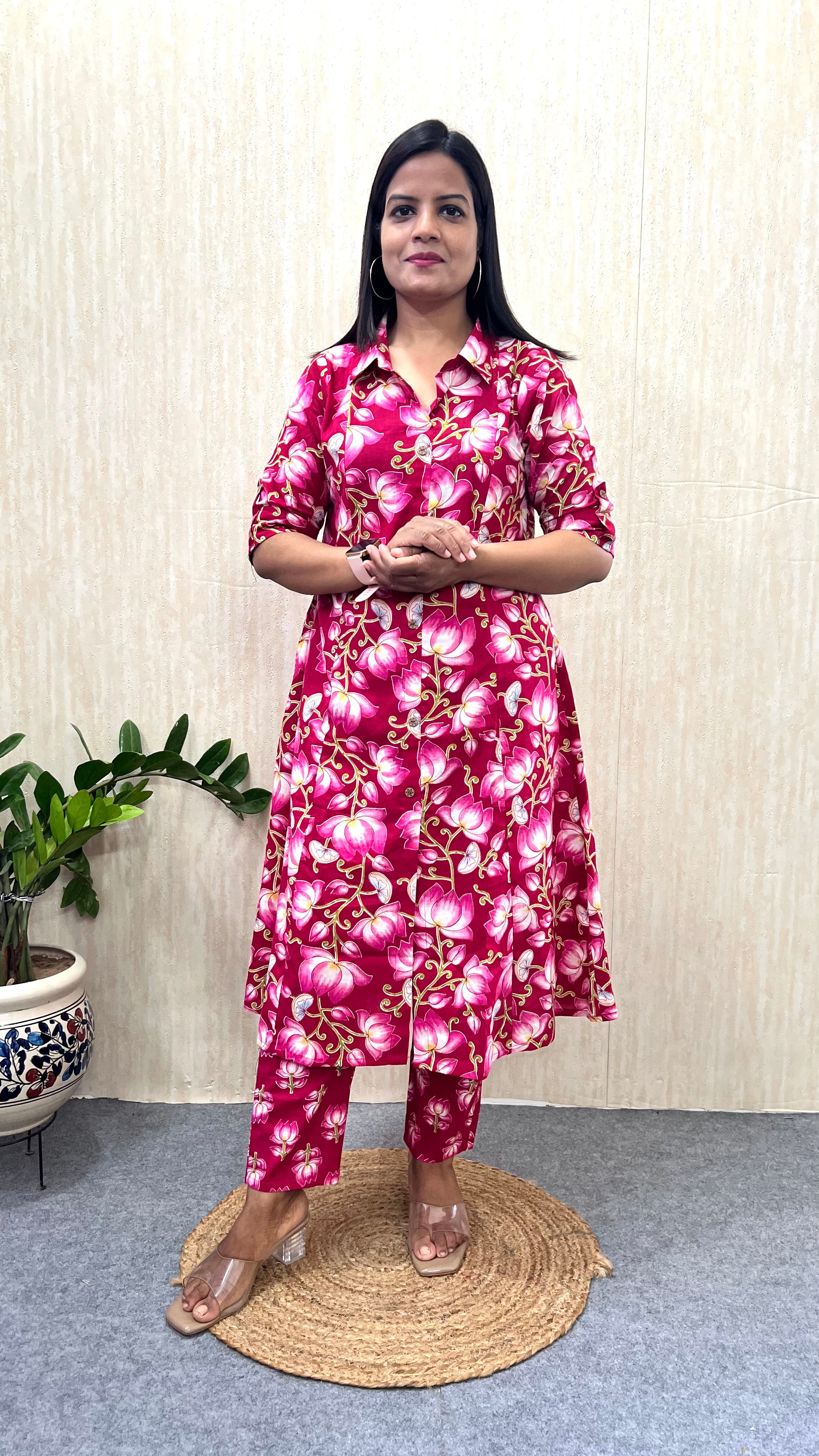 MUMZHUG Gulabo Fuchsia Pure Cotton Feeding & Maternity Co-ord Set- DISPATCHING STARTS 20TH SEPT