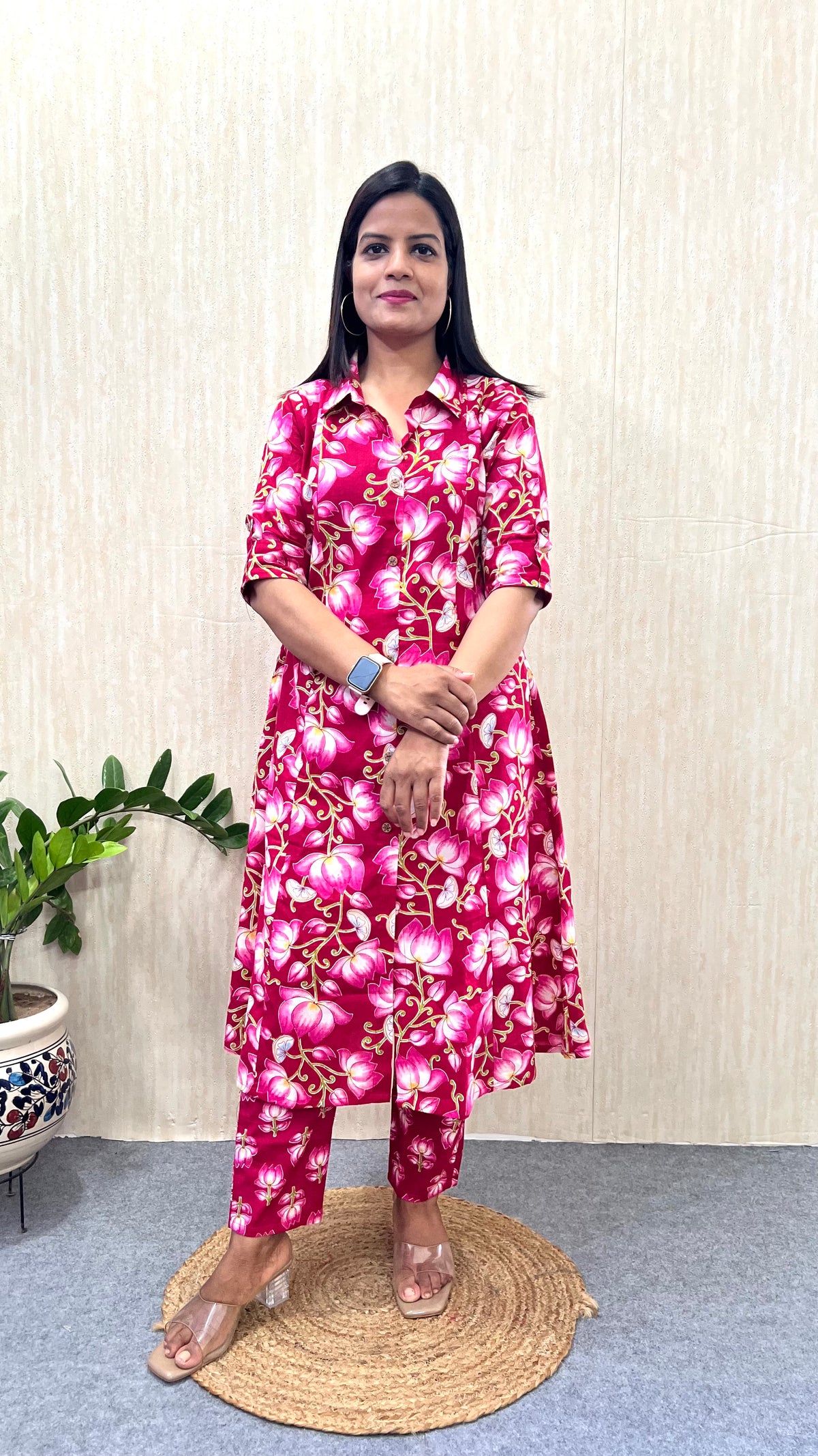 MUMZHUG Gulabo Fuchsia Pure Cotton Feeding & Maternity Co-ord Set- DISPATCHING STARTS 20TH SEPT
