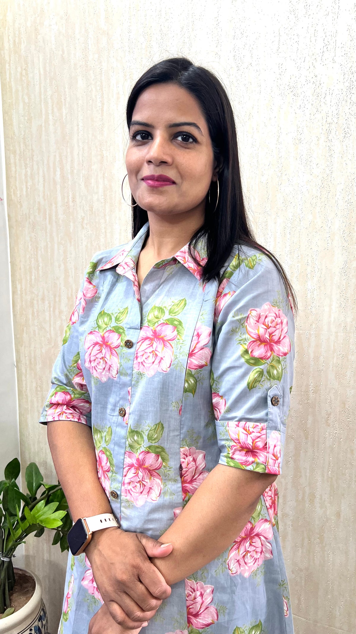 MUMZHUG Grey Blossom Pure Cotton Jaipuri Print Feeding & Maternity Co-ord Set- DISPATCHING STARTS 20TH SEPT