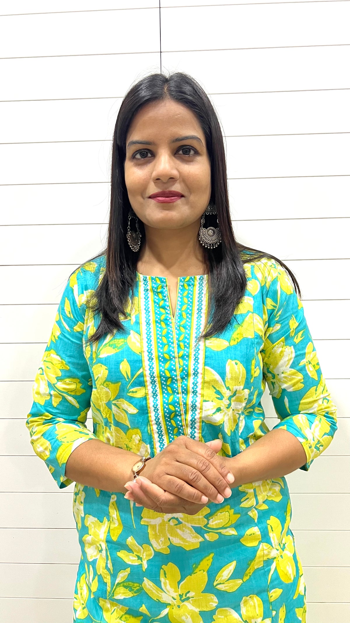 MUMZHUG Green Jaipuri Print Pure Cotton Feeding Kurta | Nursing & Maternity Wear