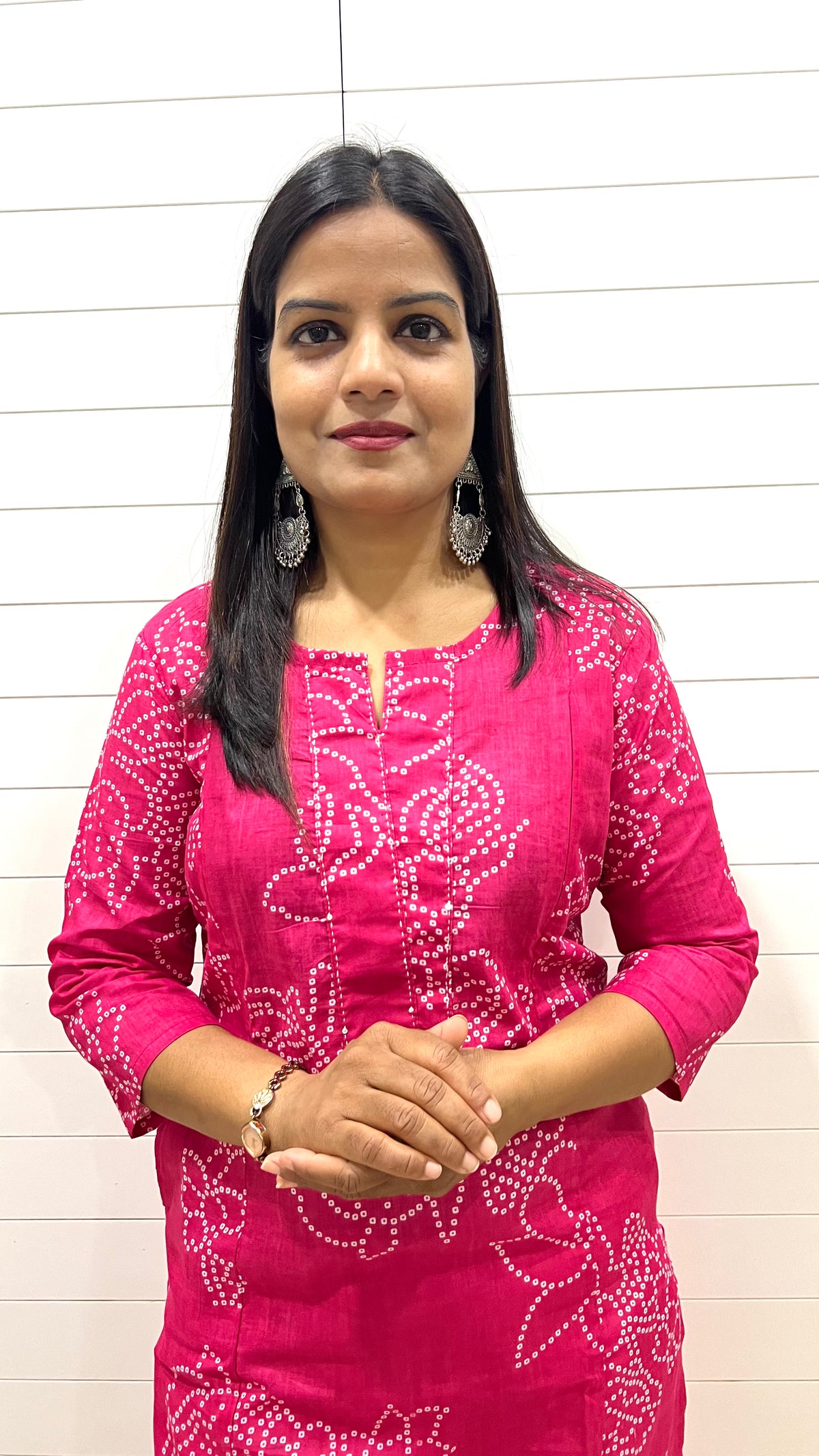 MUMZHUG Pink Jaipuri Bandhej Print Pure Cotton Feeding Kurta | Nursing & Maternity Wear