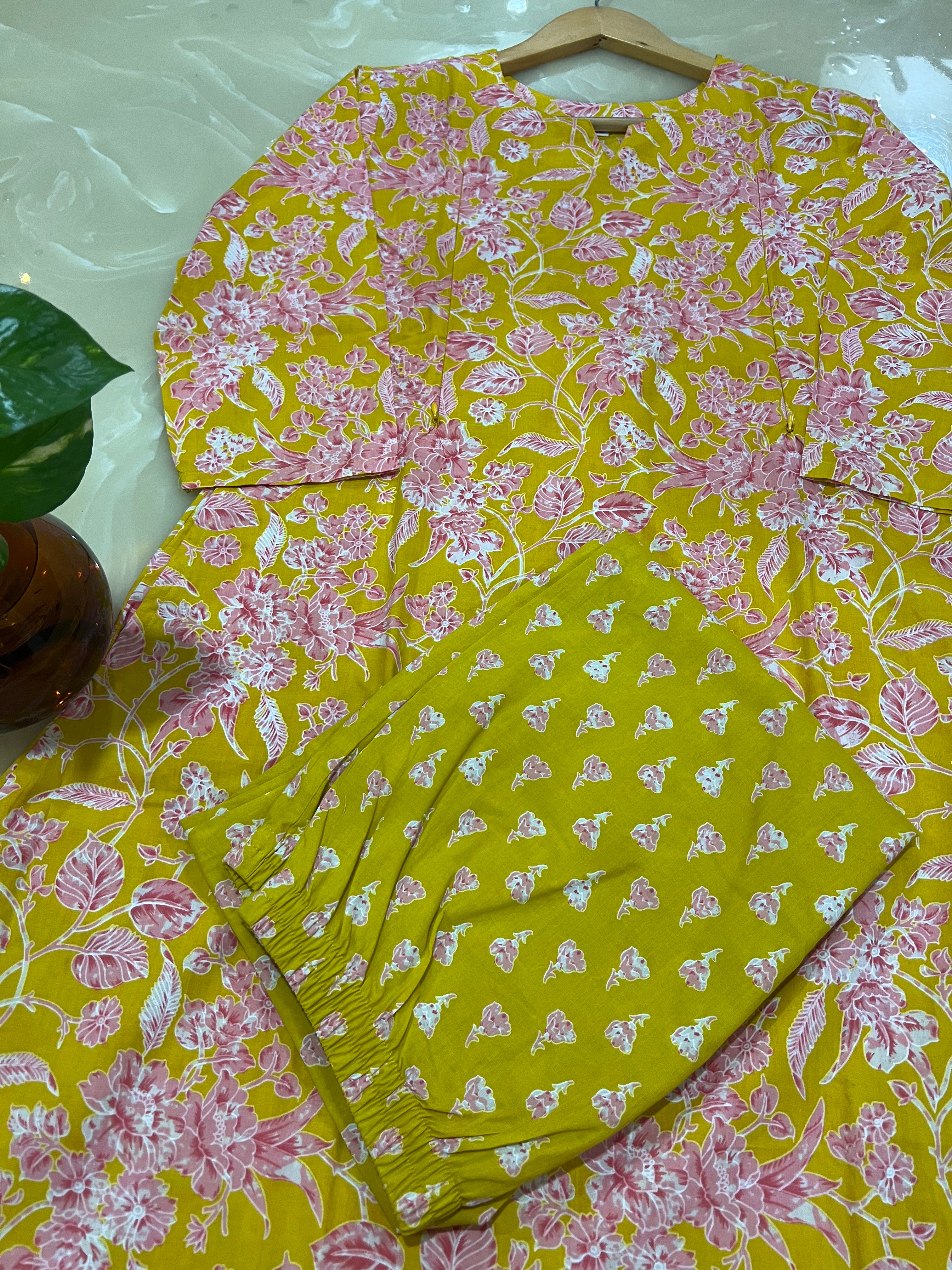 Pure Cotton Printed A-line Co-Ord Sets for Feeding and Maternity Purpose