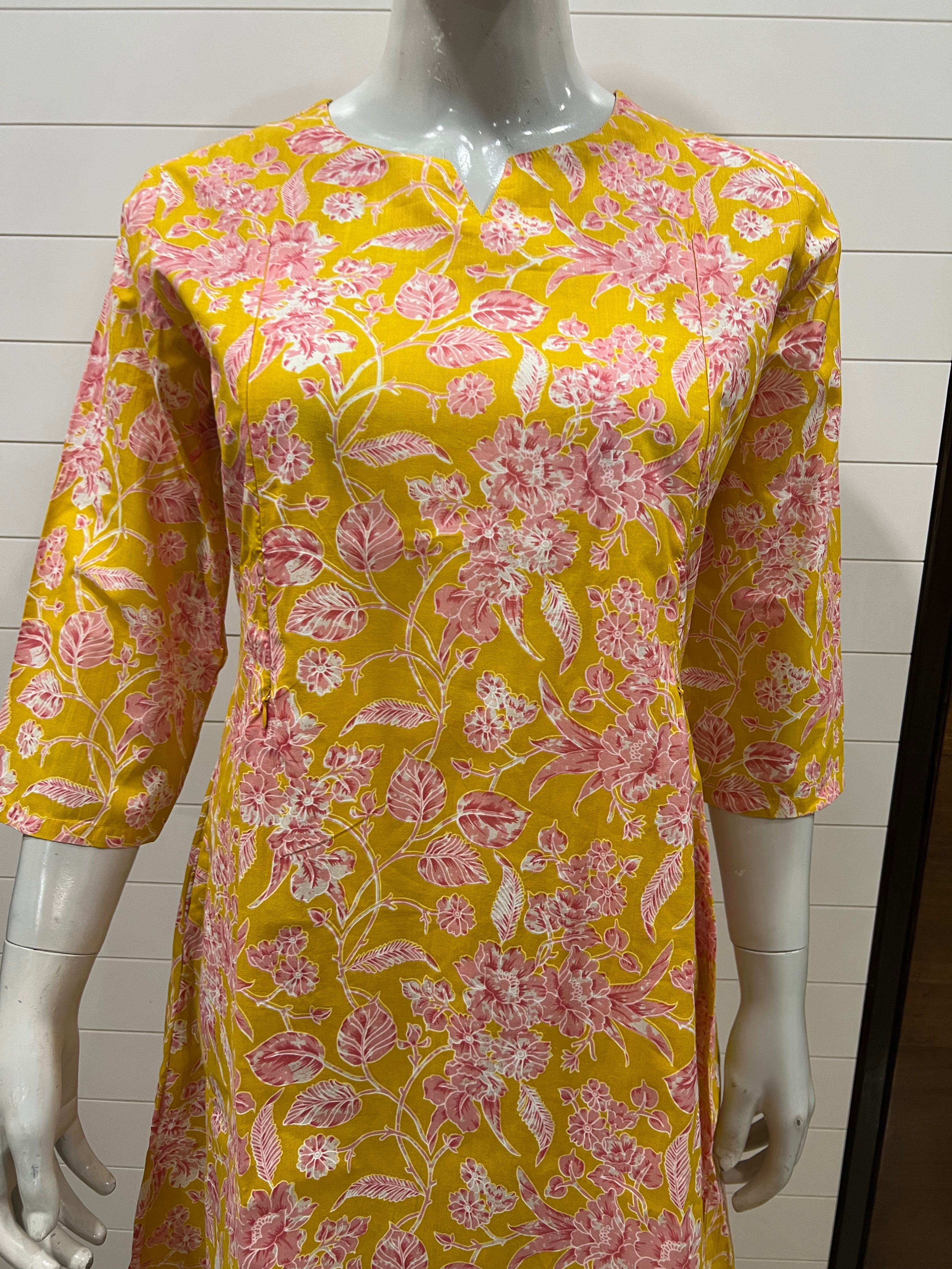 Pure Cotton Printed A-line Co-Ord Sets for Feeding and Maternity Purpose